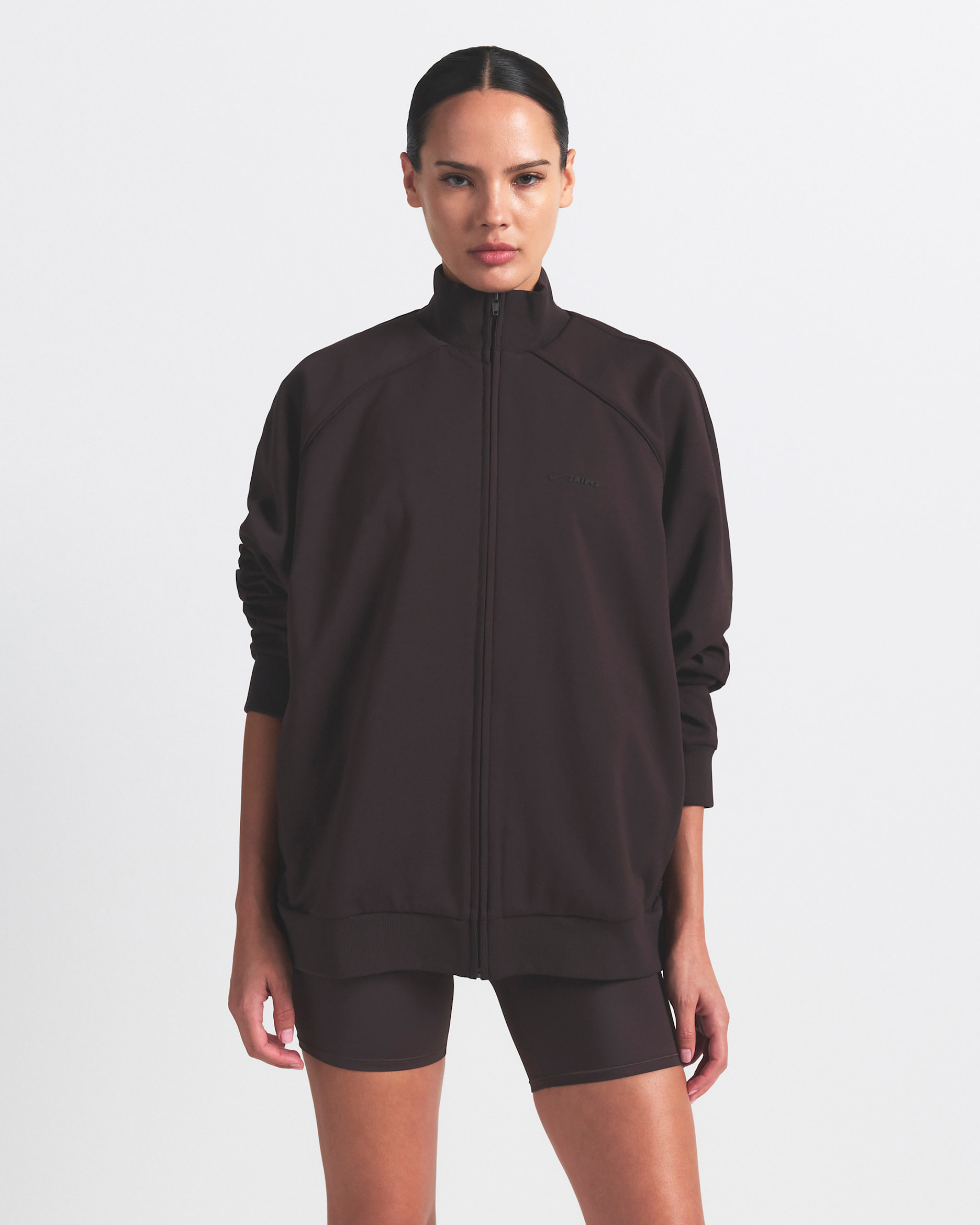 NikeSKIMS Matte Tricot Women's Oversized Full-Zip Track Jacket - NSKM DARK ROAST