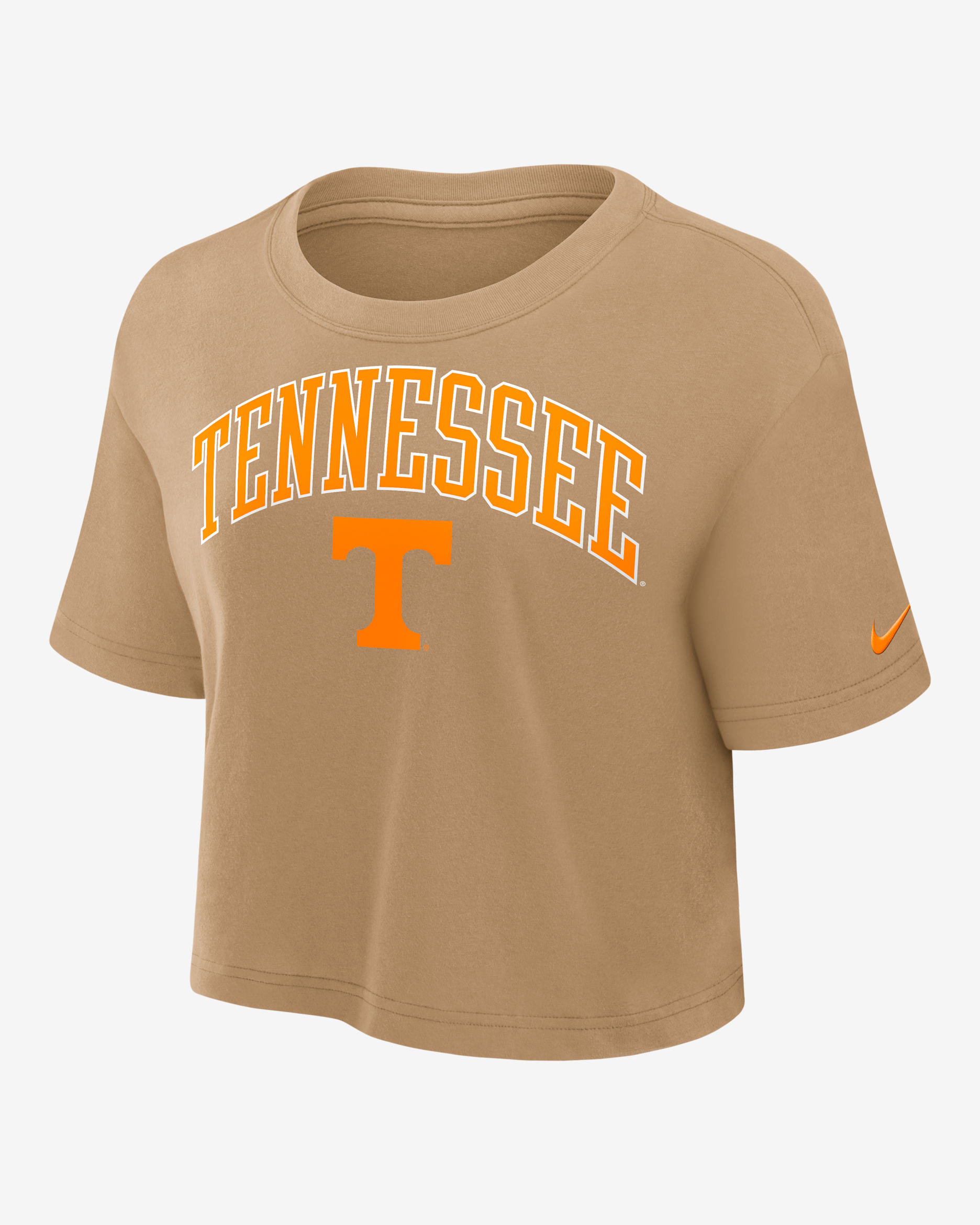 Tennessee Athletic Prep Arch Women's Nike Dri-FIT College Cropped T-Shirt - Parachute Beige