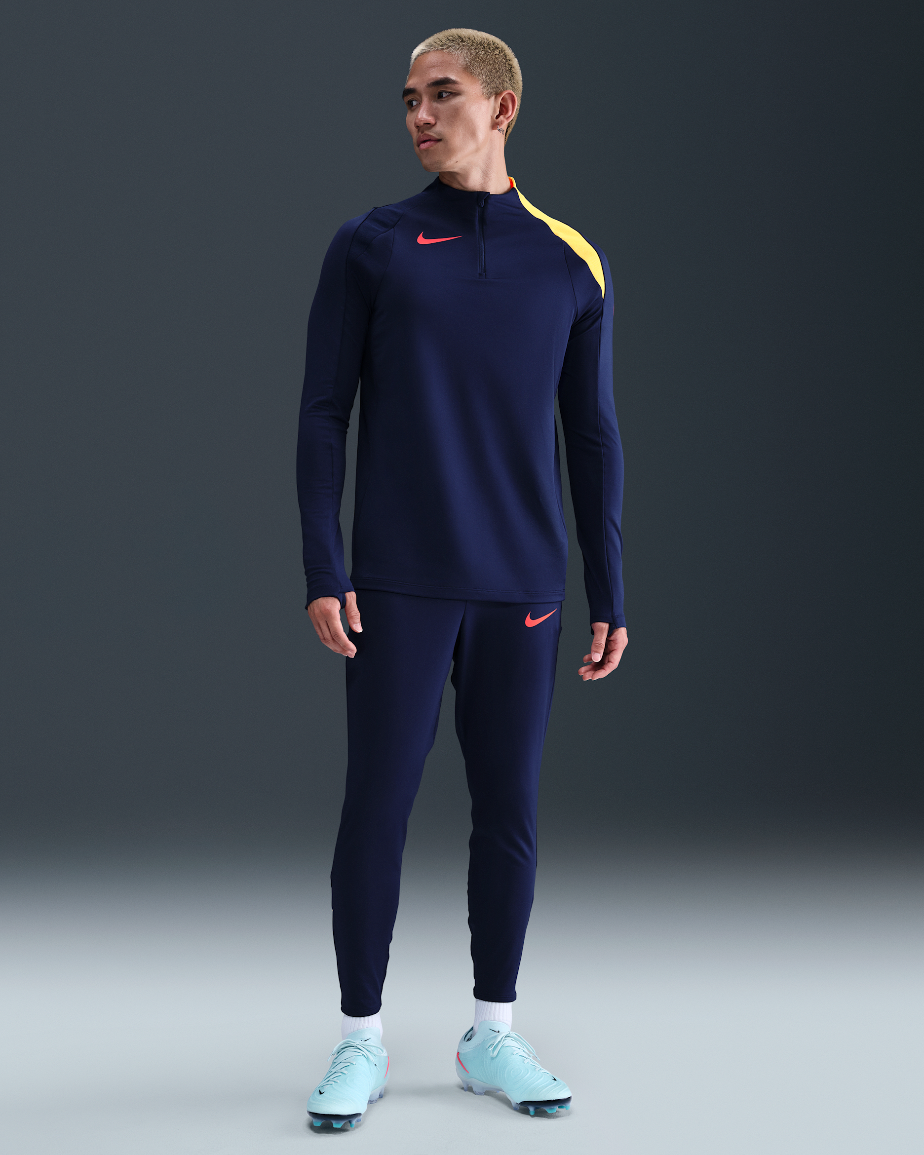 กางเกงฟุตบอลขายาวผู้ชาย Dri-FIT Nike Strike - Blue Void/Blue Void/Laser Orange/Bright Crimson