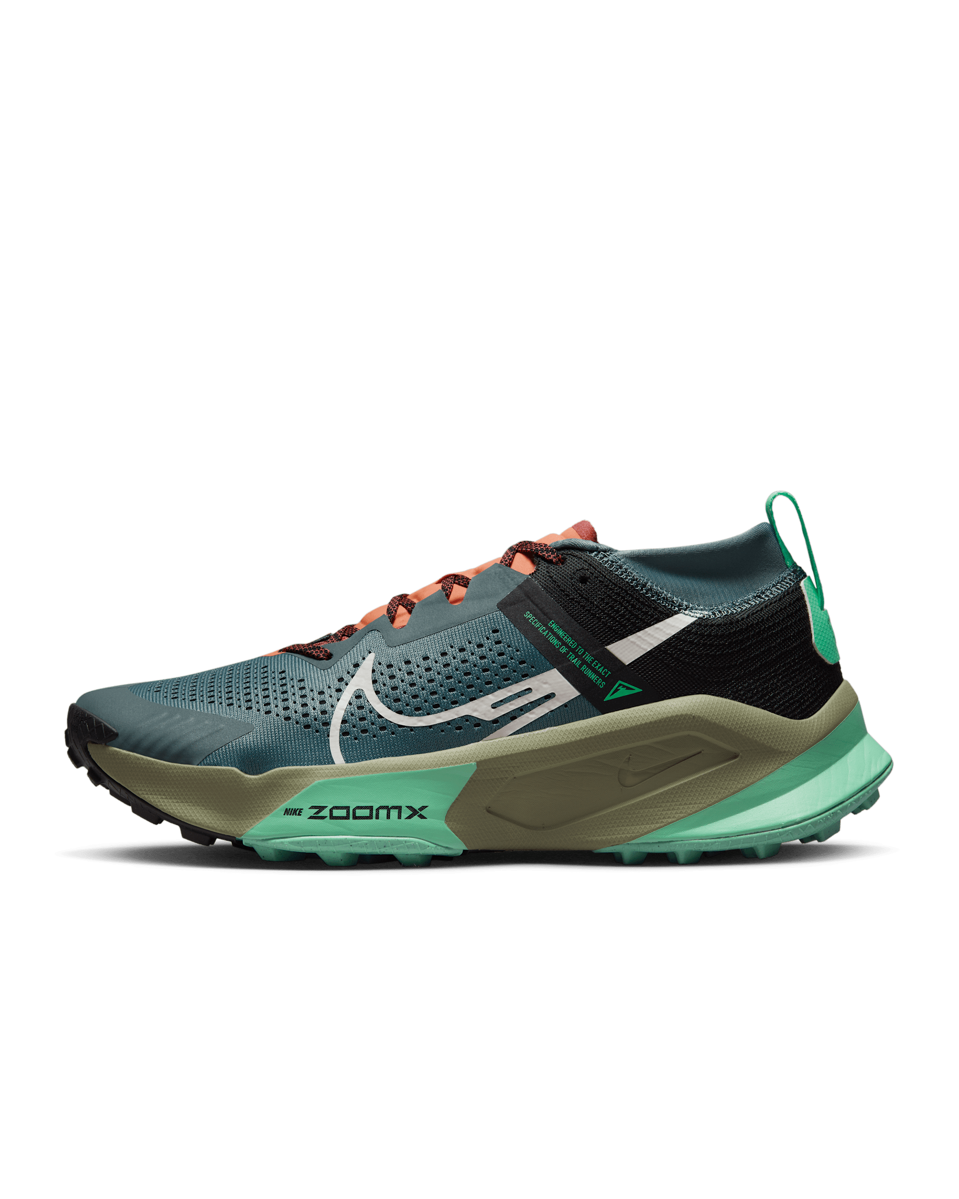 Nike Zegama Men's Trail-Running Shoes - Mineral Slate/Black/Green Glow/Light Bone