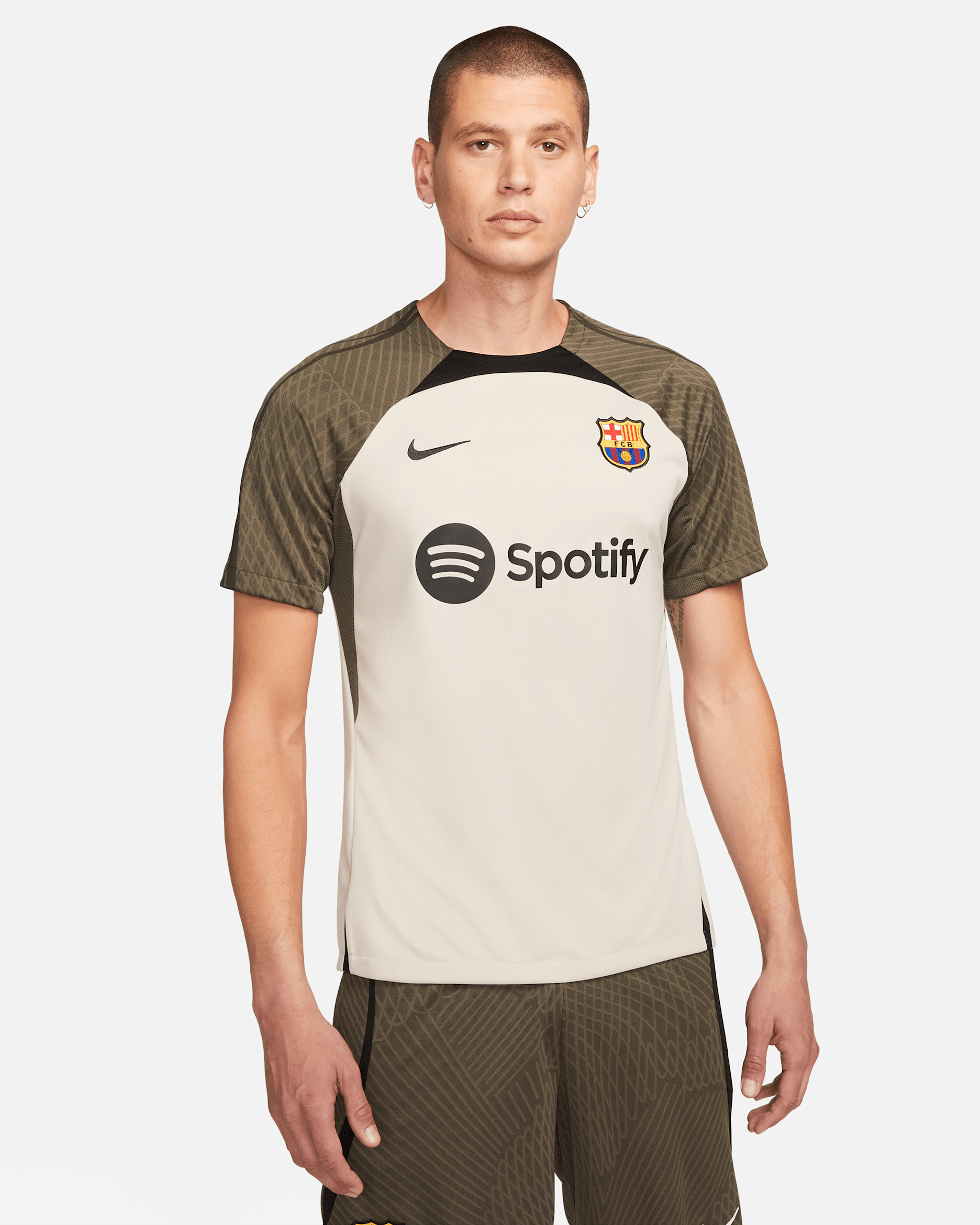 FC Barcelona Strike 男款 Nike Dri-FIT 針織足球上衣 - String/黑色/Sequoia/黑色