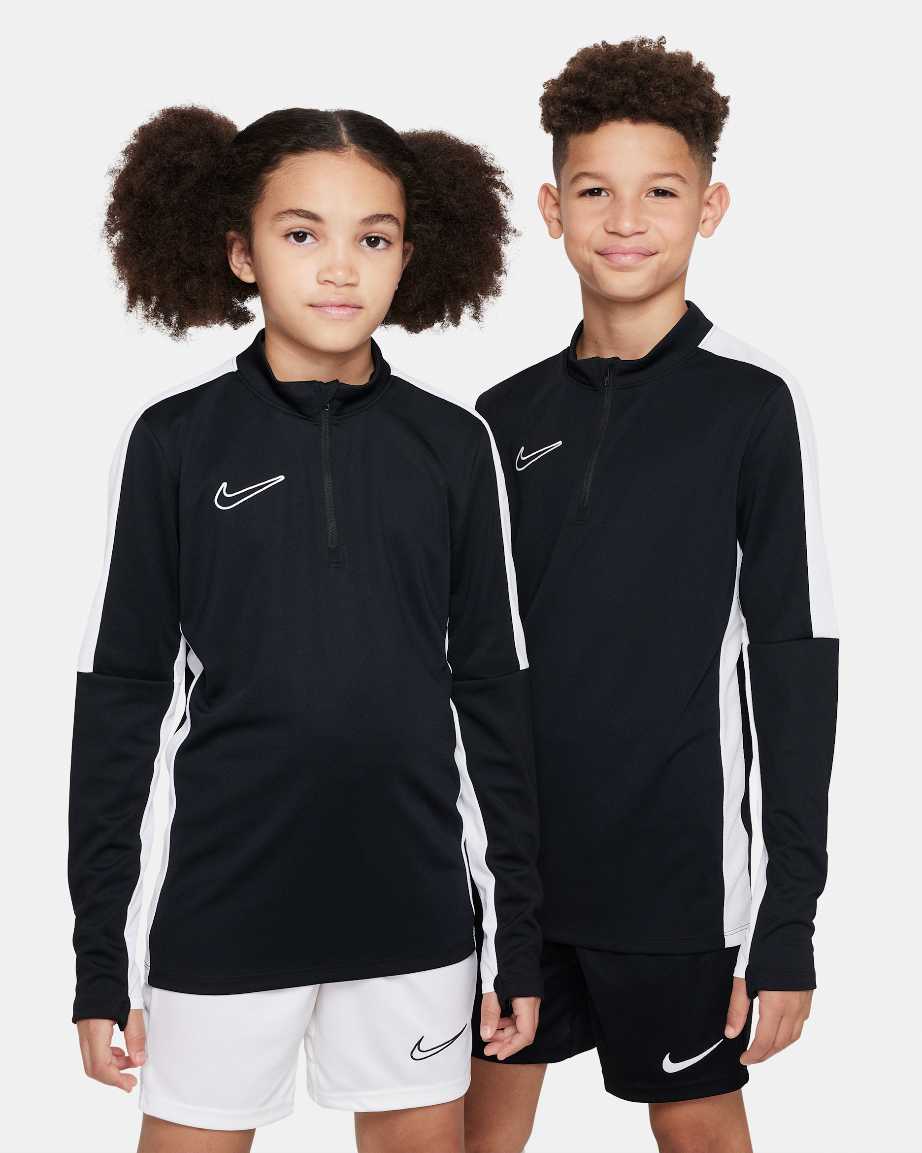 Nike Dri-FIT Academy Big Kids' Soccer Drill Top - Black/White/White