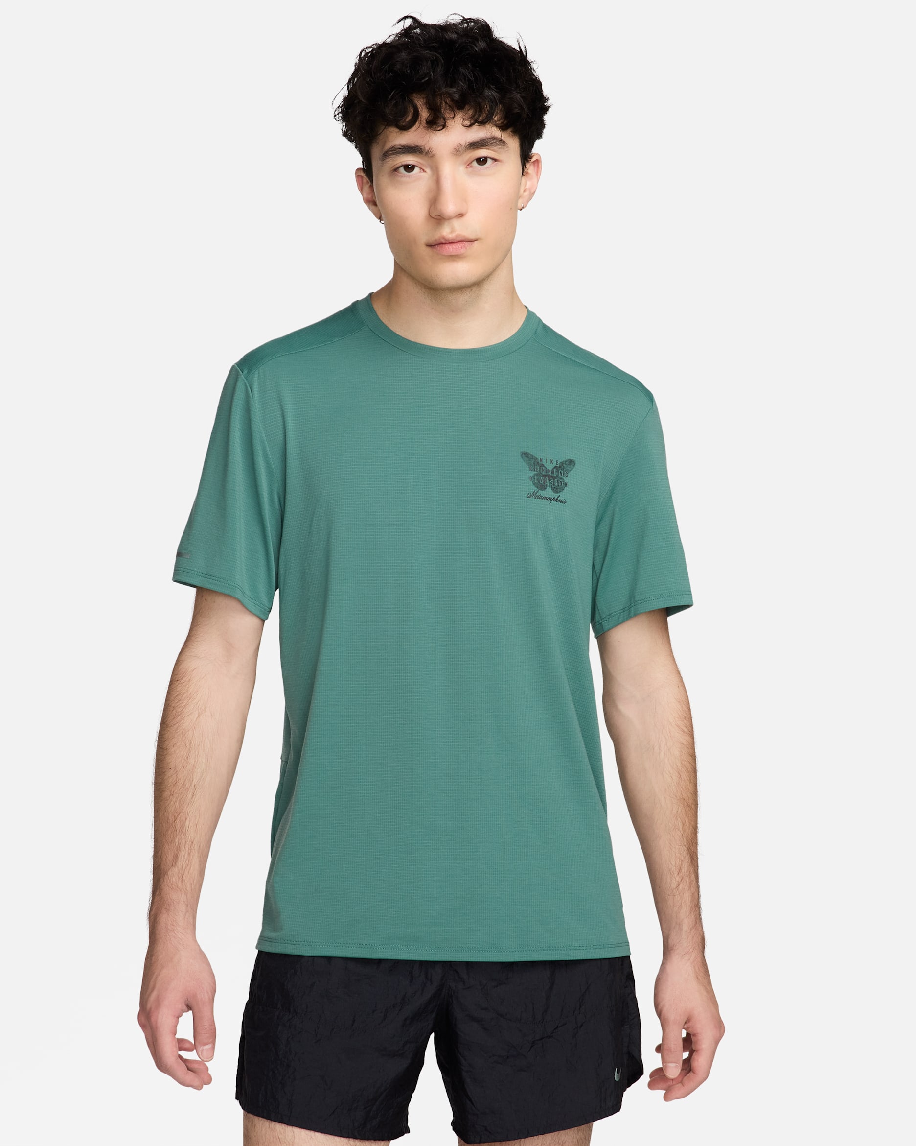 Nike Rise 365 Running Division Men's Dri-FIT Running Top - Bicoastal/Barely Green/Black