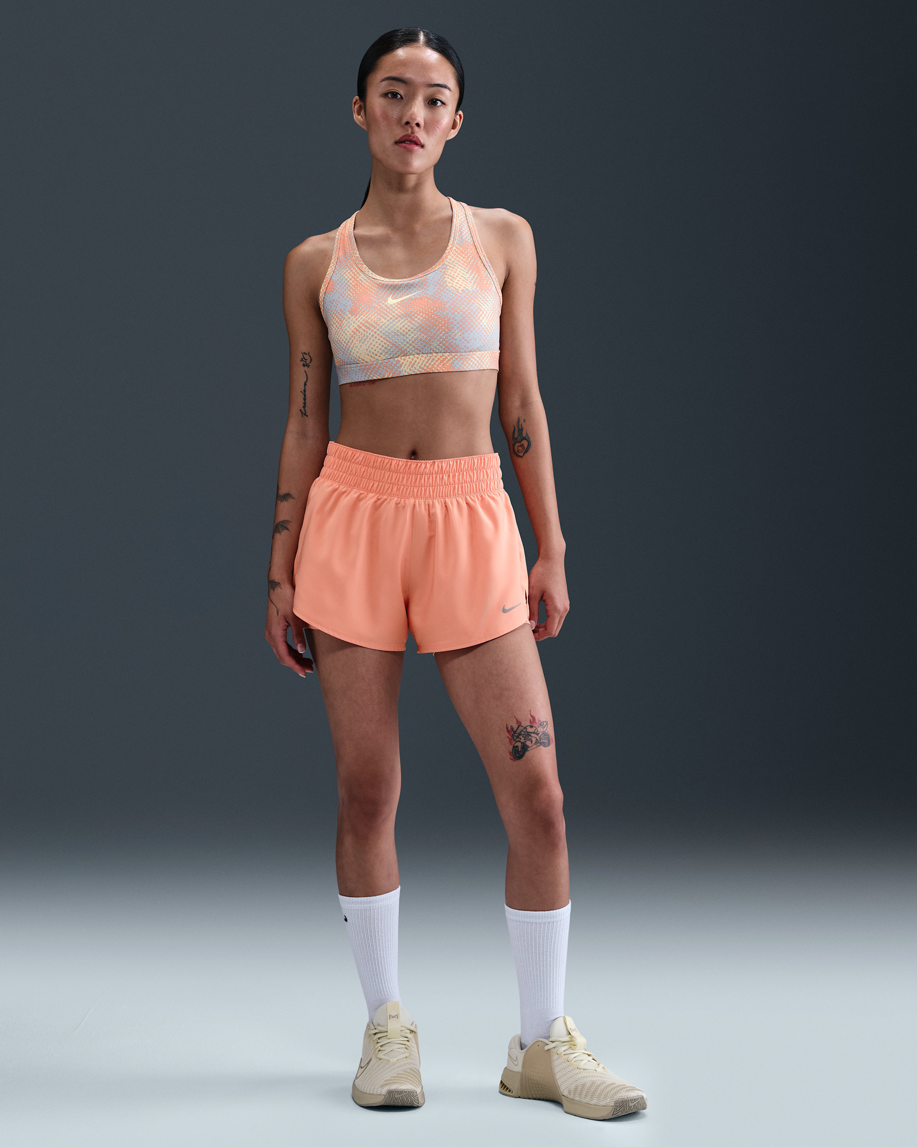 Nike Dri-FIT One Women's Mid-rise 8cm (approx.) 2-in-1 Shorts - Apricot Agate