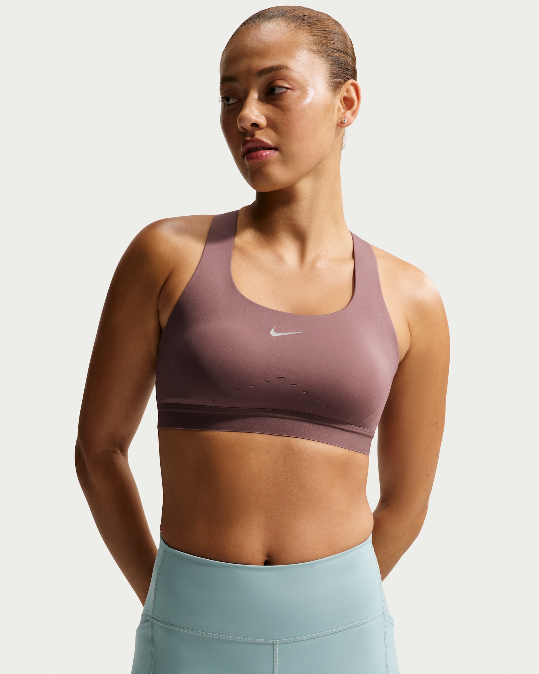 Nike Swift Women's High-Support Lightly Lined Sports Bra - Tattoo/Silver