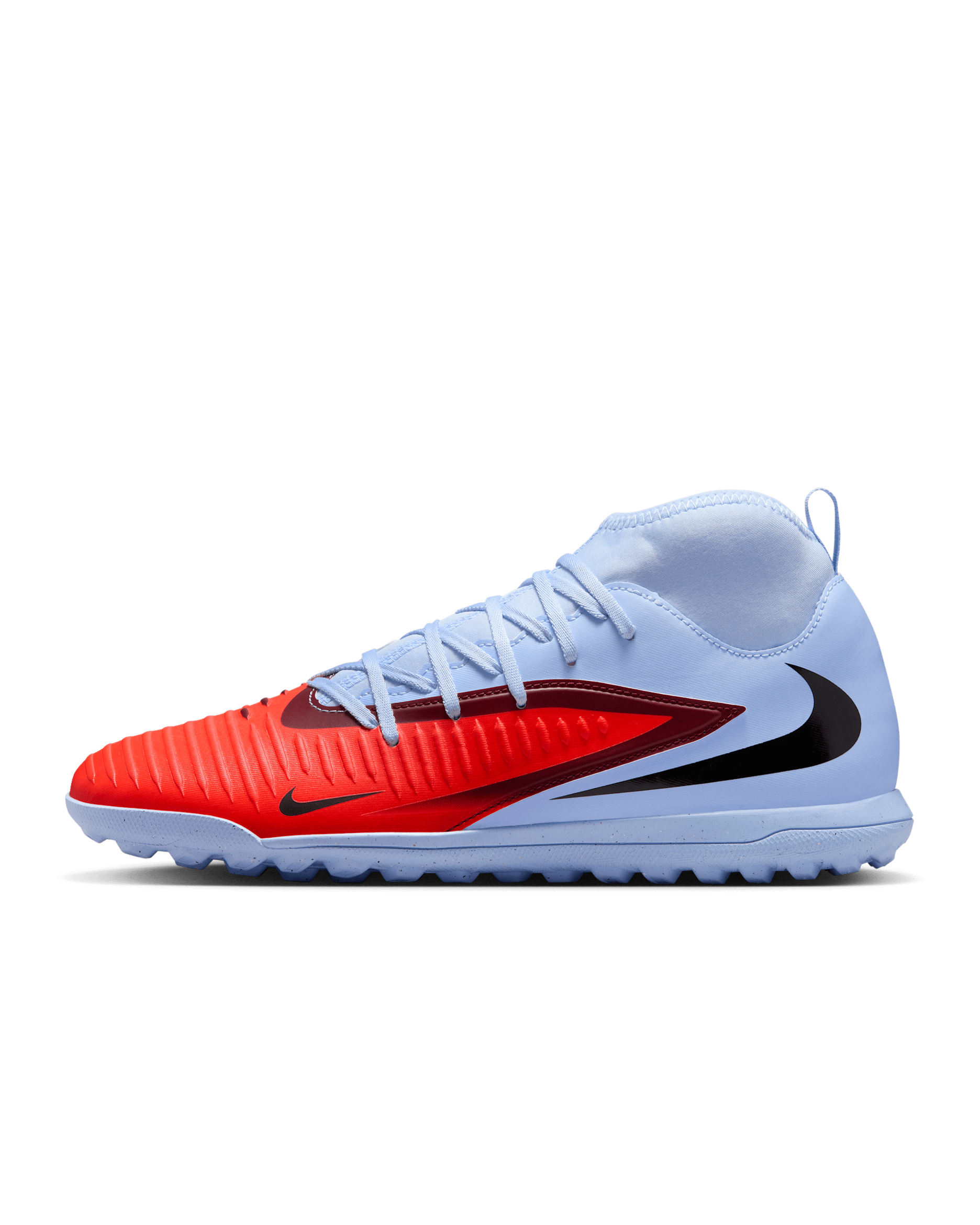 Tacos de fútbol para pasto sintético (turf) Nike Phantom 6 High Club - Tinte royal/Carmesí brillante