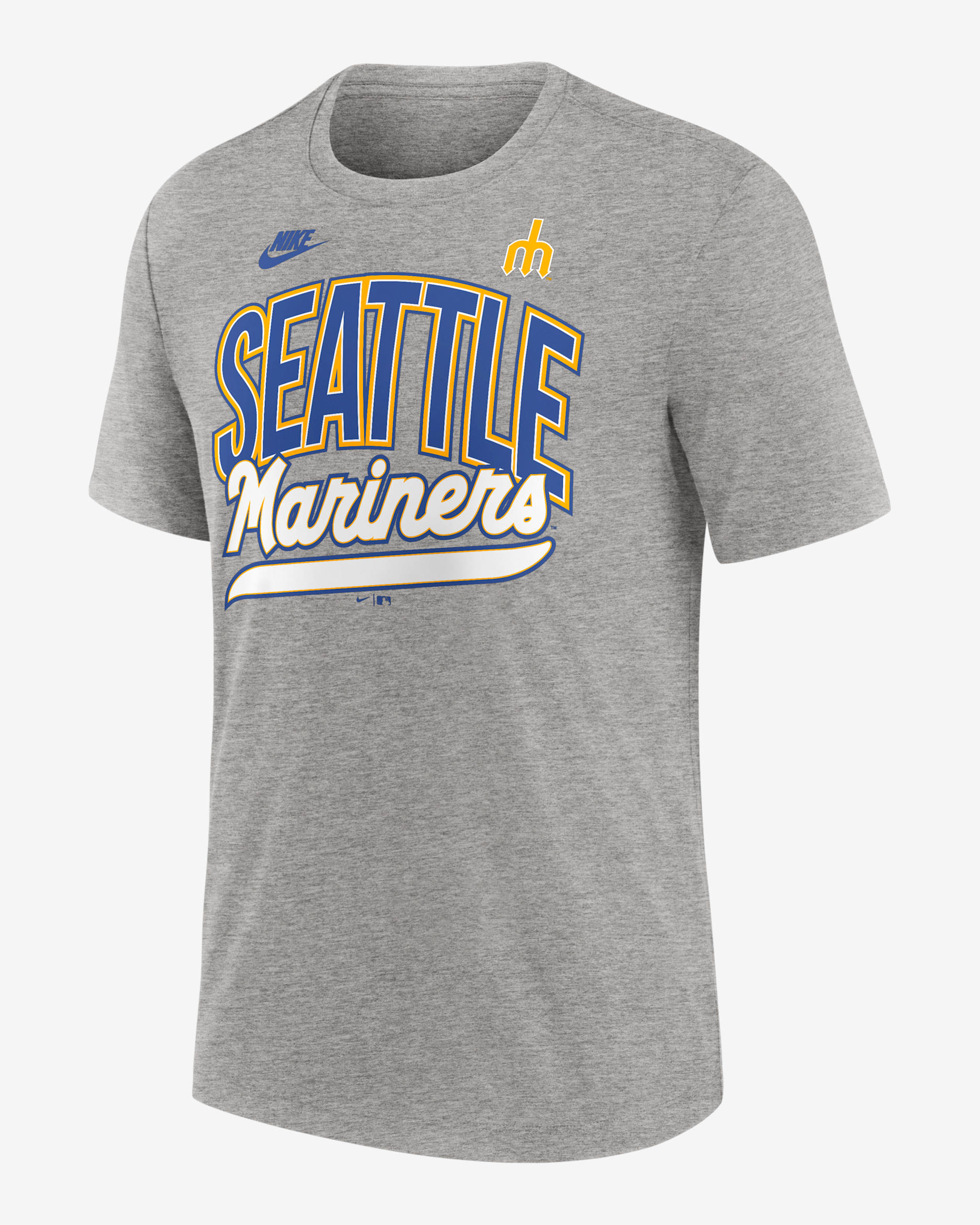 Playera Nike de la MLB para hombre Seattle Mariners Cooperstown Retro - Gris jaspeado