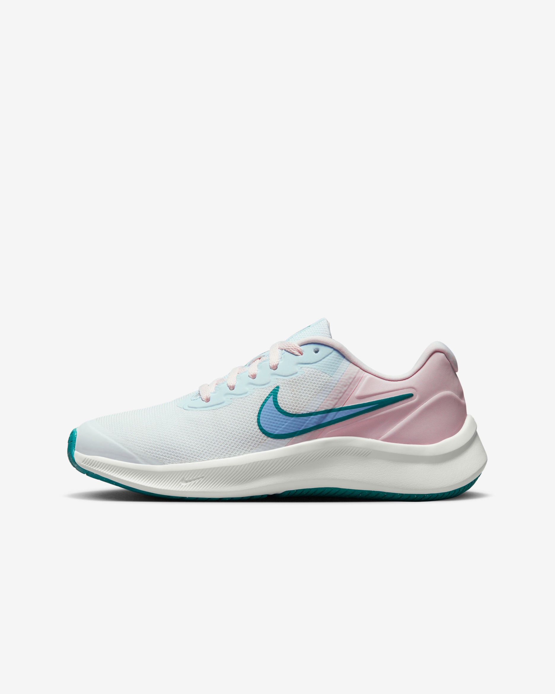 Nike Star Runner 3 Big Kids' Road Running Shoes - White/Pearl Pink/Mineral Teal/Cobalt Bliss