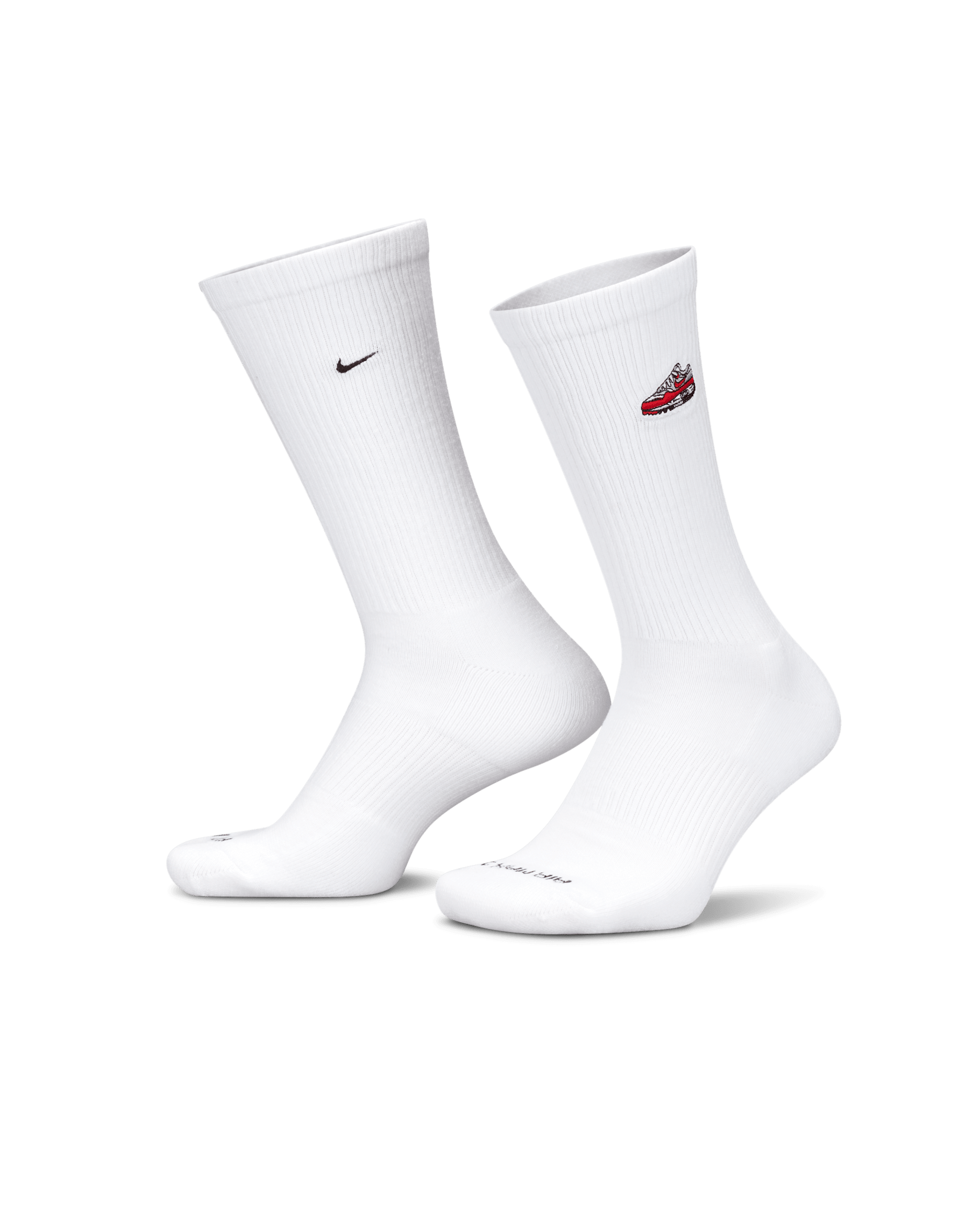 Nike Everyday Plus Cushioned Crew Socks (1 Pair) - White/Black