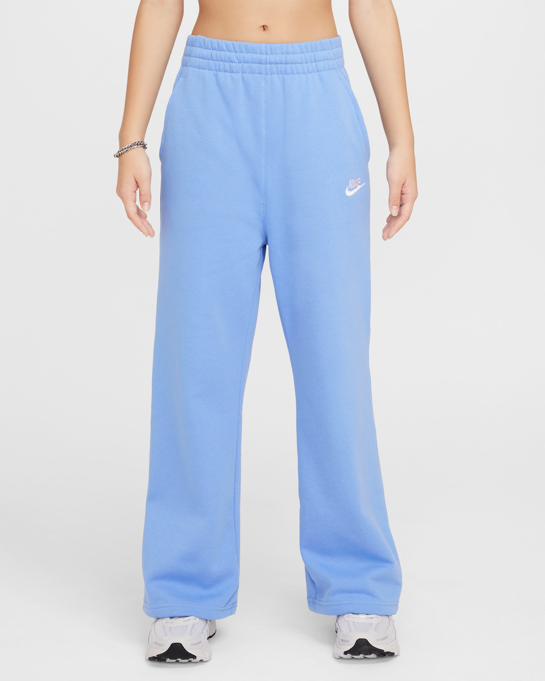 Pants de pierna ancha para niña Nike Sportswear Club Fleece - Royal pulso/Royal pulso/Royal pulso/Blanco