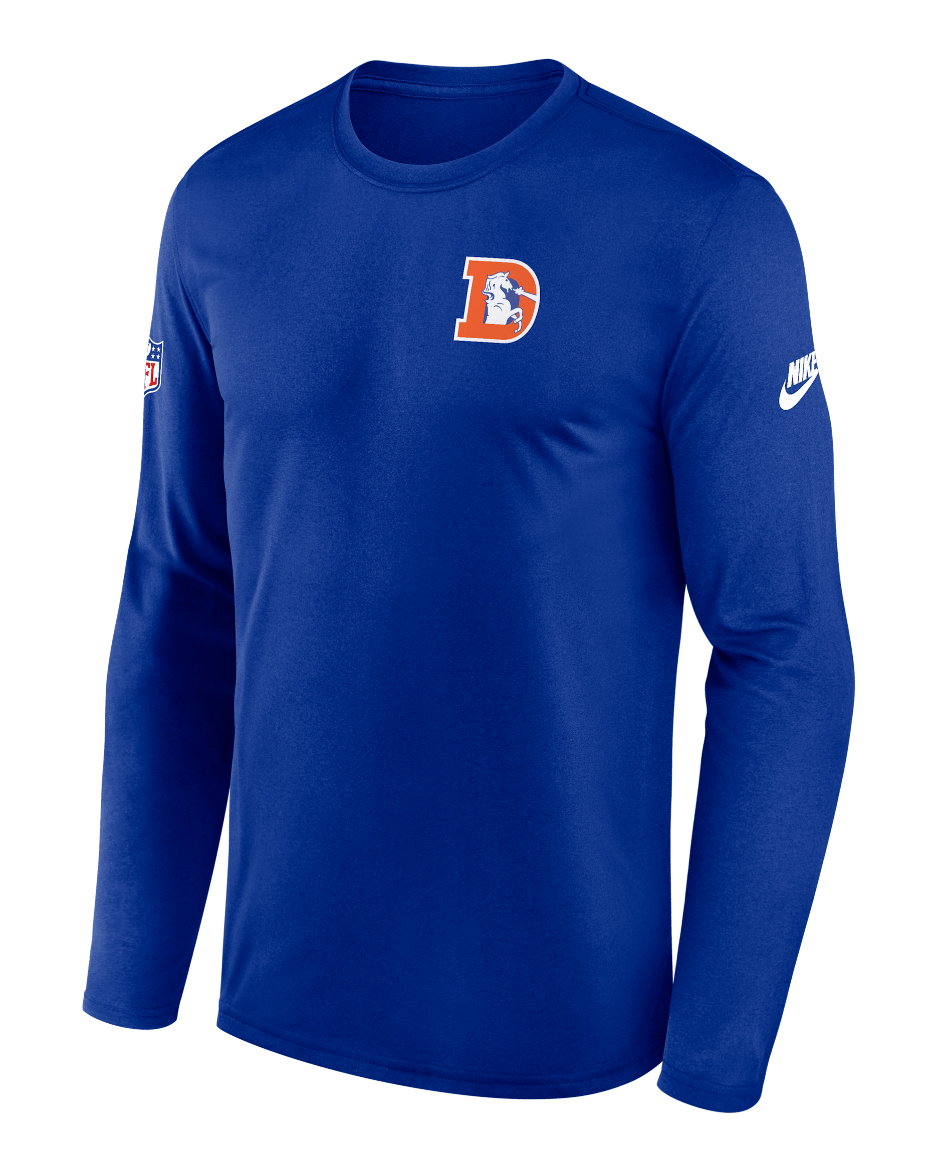 Denver Broncos Alt Legend Small Logo Men's Nike Dri-FIT NFL Long-Sleeve T-Shirt - Royal