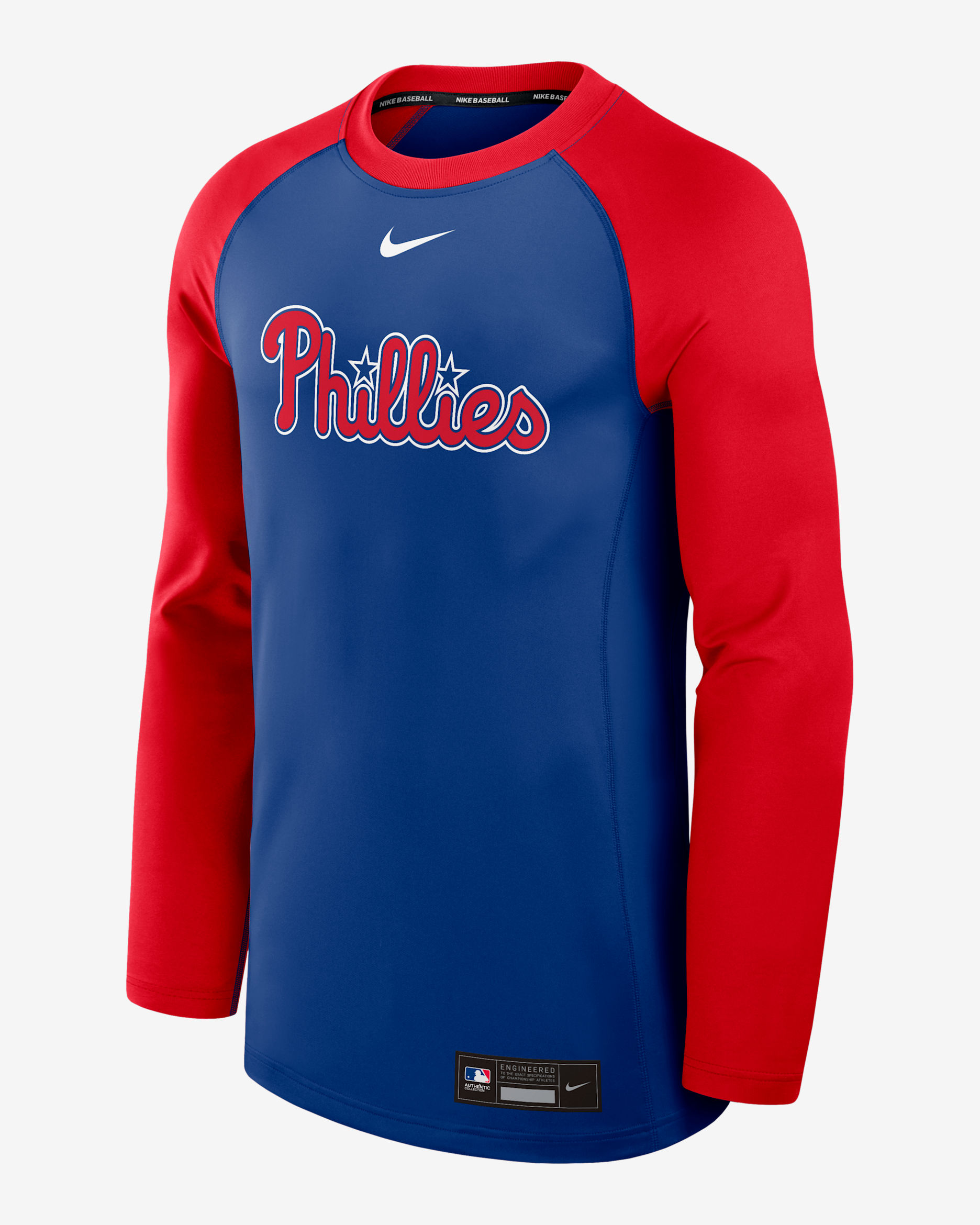 Philadelphia Phillies Authentic Collection Game Time Men's Nike Dri-FIT MLB Pullover Crew - Royal
