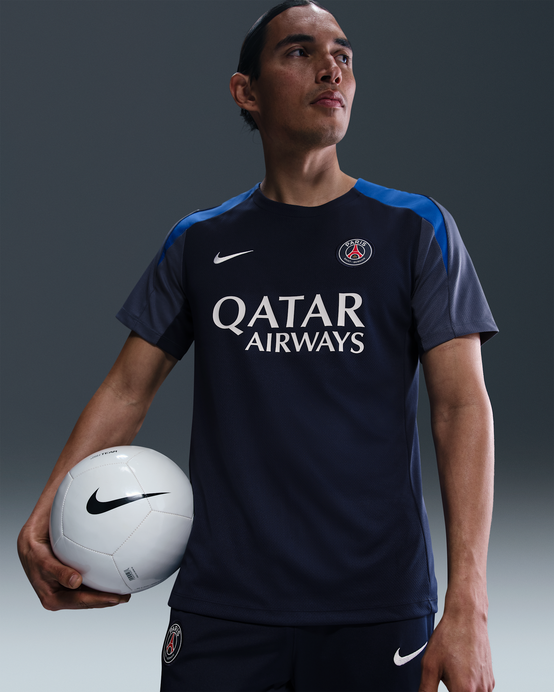 Paris Saint-Germain Strike Men's Nike Dri-FIT Football Short-Sleeve Top - Midnight Navy/Diffused Blue/Hyper Royal/White