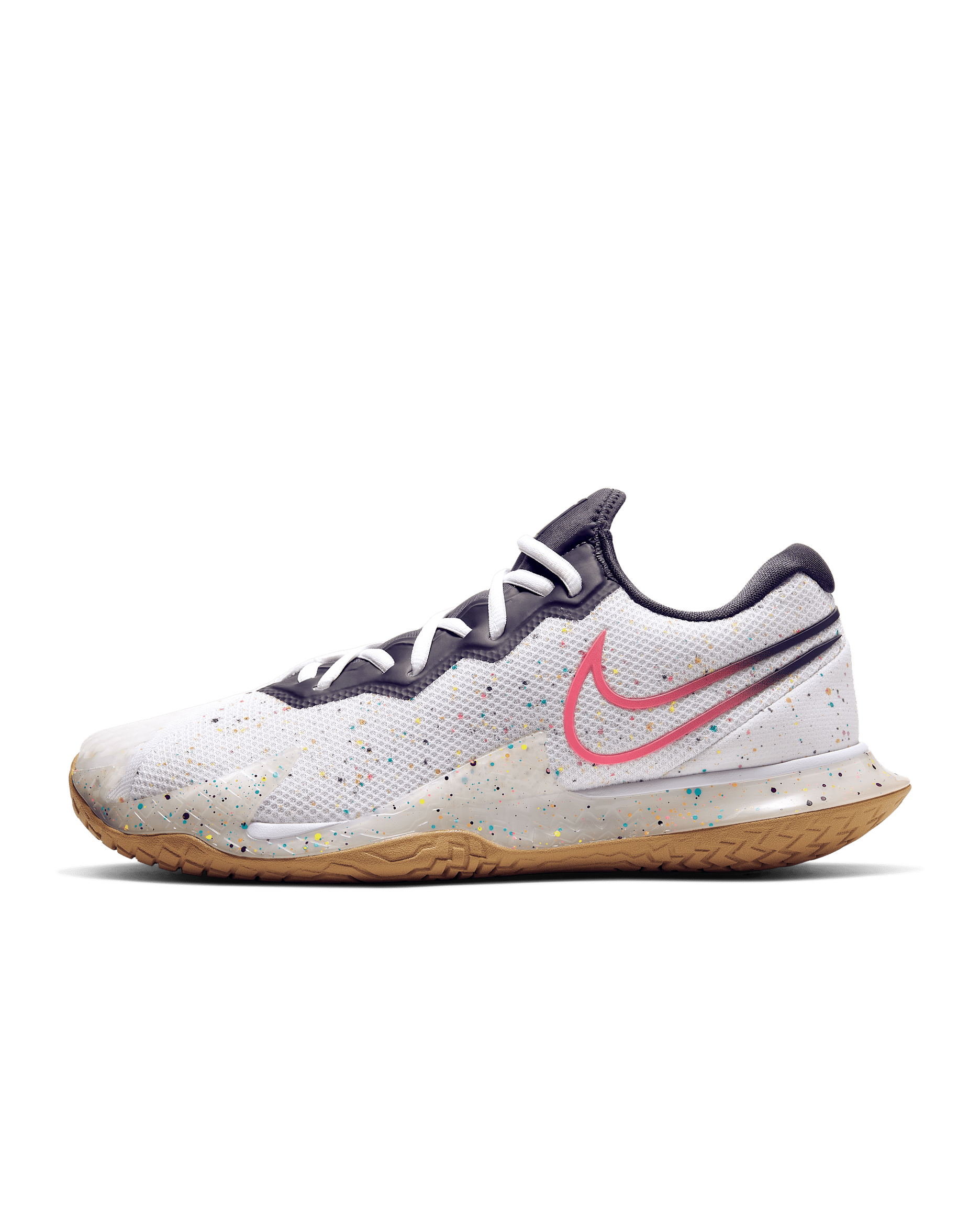 NikeCourt Air Zoom Vapor Cage 4 Men’s Hard Court Tennis Shoes - White/Gridiron/Wheat/Laser Crimson