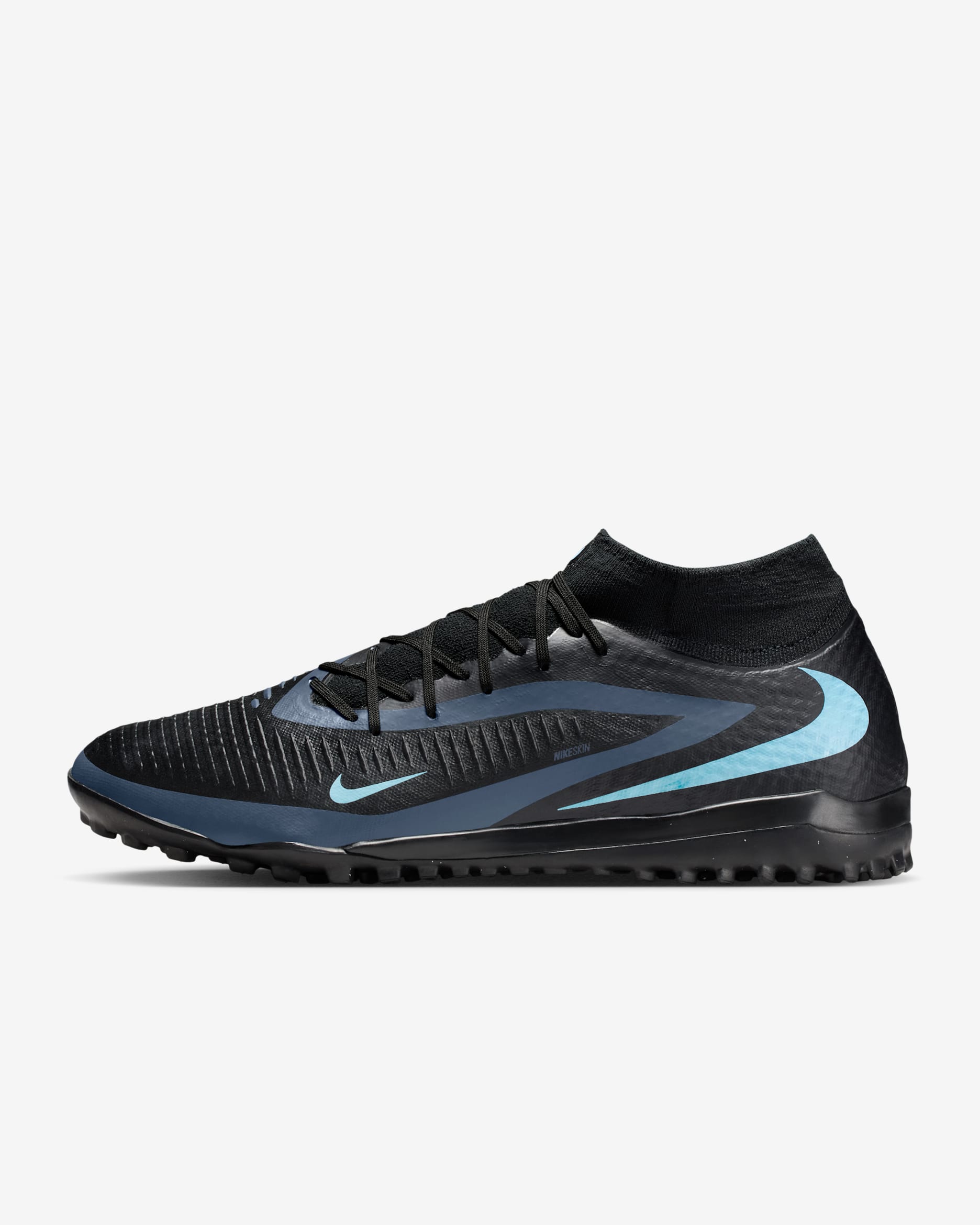 Nike Phantom 6 High Academy Fußballschuh für Turf - Schwarz/Schwarz