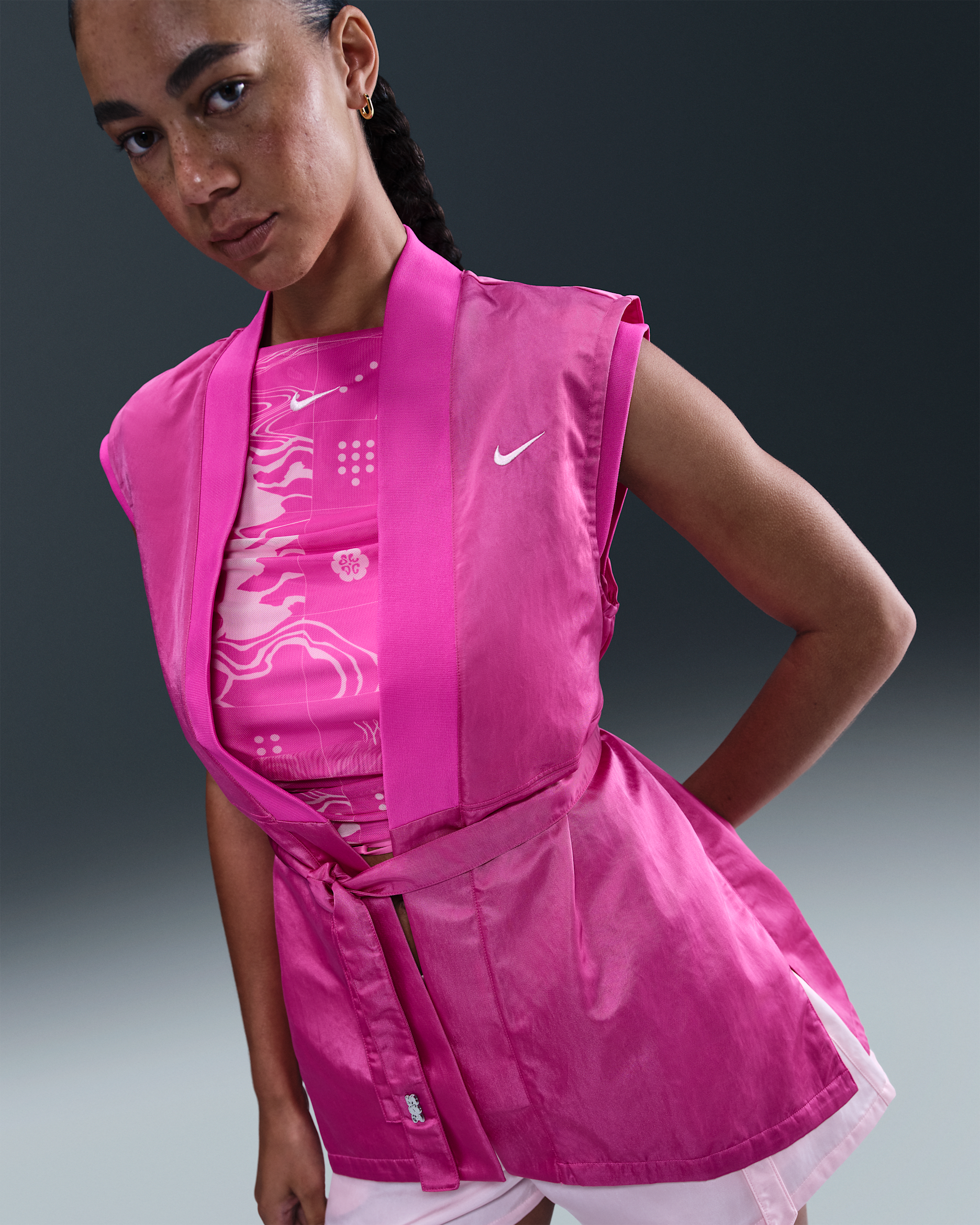 Serena Williams Design Crew Women's Wrap Top - Fire Pink/Pink Foam
