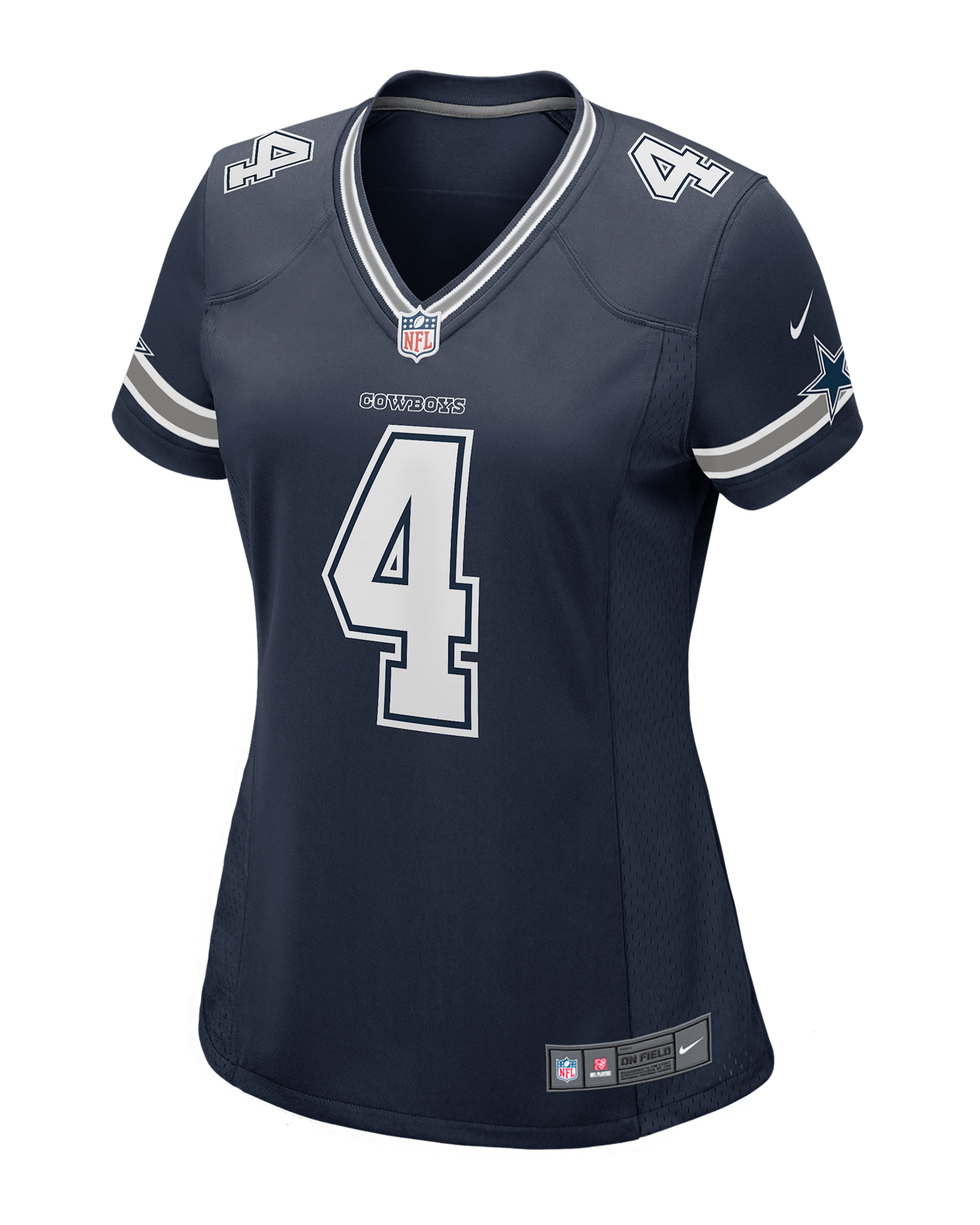 NFL Dallas Cowboys (Dak Prescott) Women's Game Football Jersey - Navy