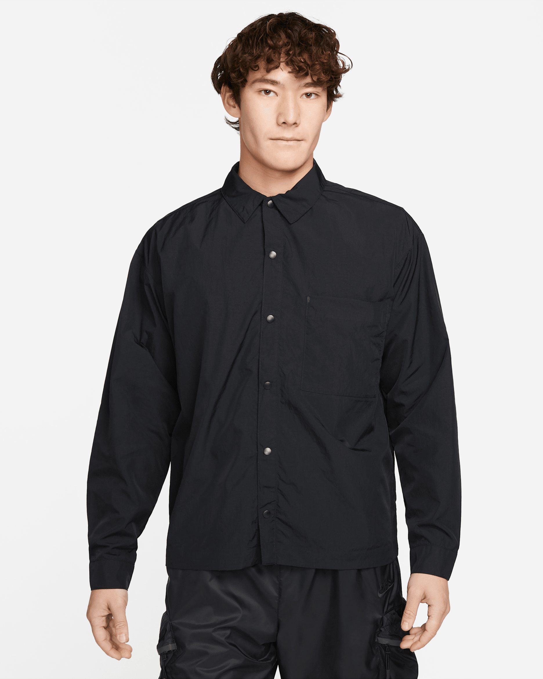 Nike Sportswear Tech Pack Men's Woven Long-sleeve Shirt - Black/Black/Black