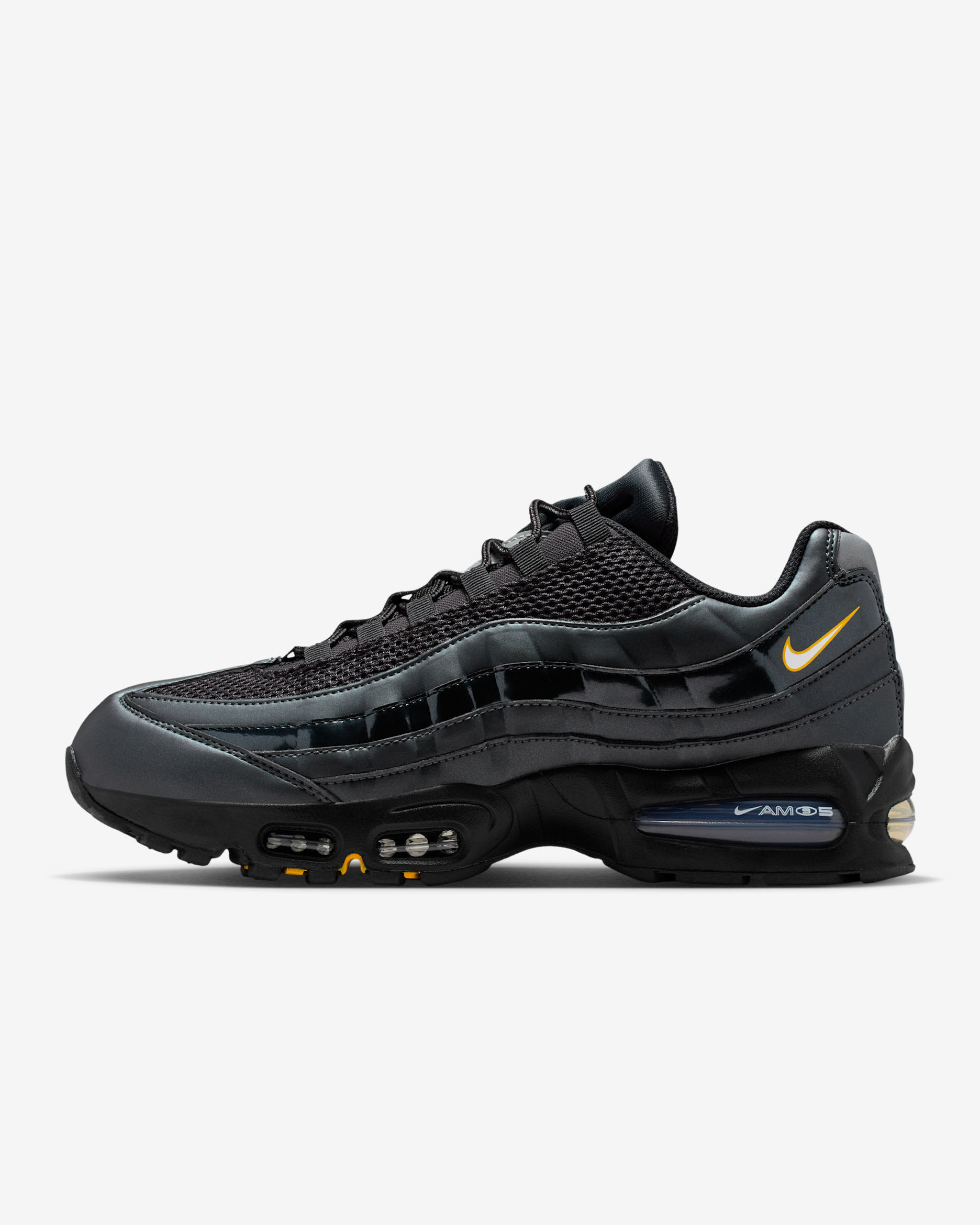 Nike Air Max 95 herresko - Svart/University Gold/Metallic Silver/Hvit