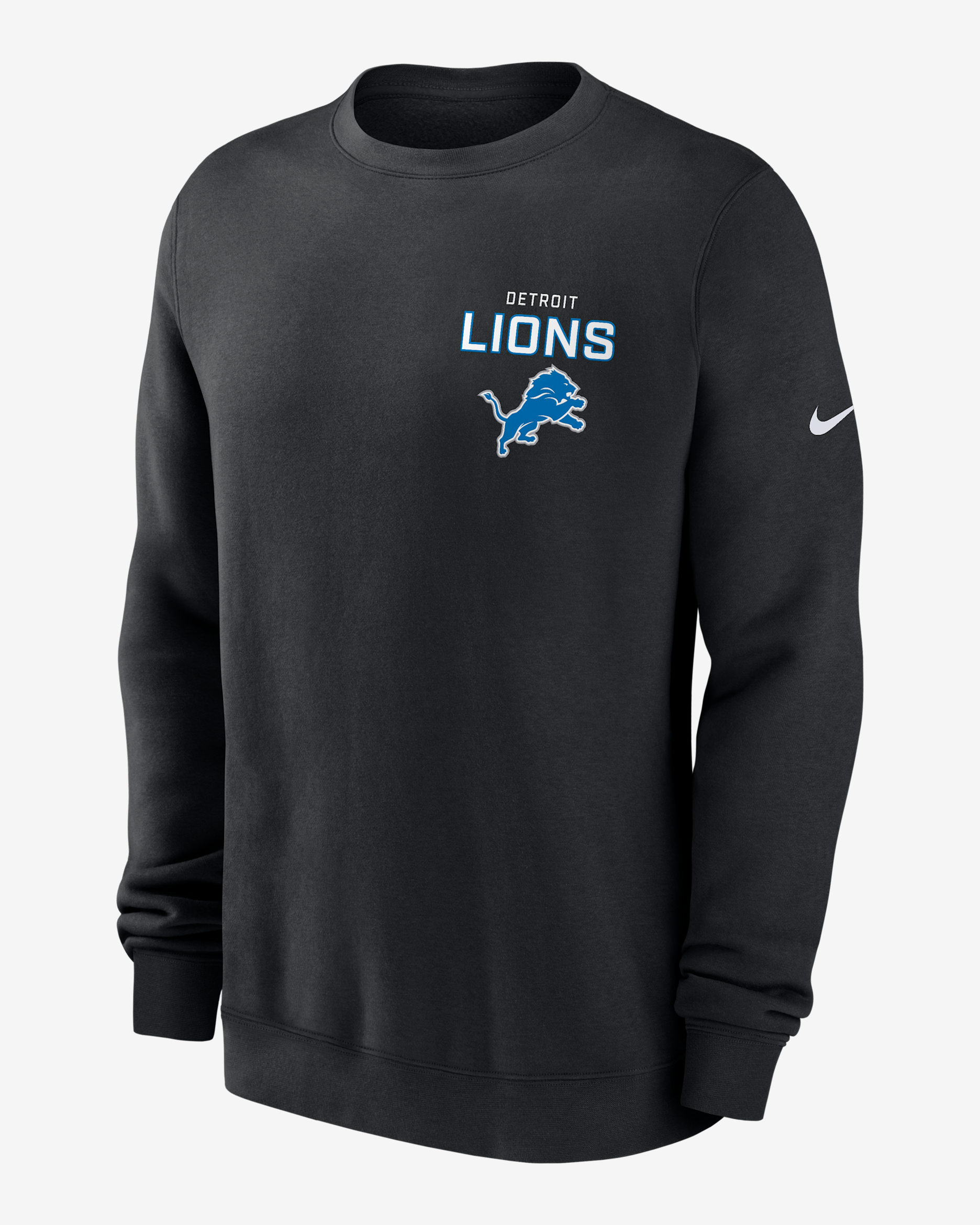 Detroit Lions Draw Block Club Men's Nike NFL Pullover Crew - Black
