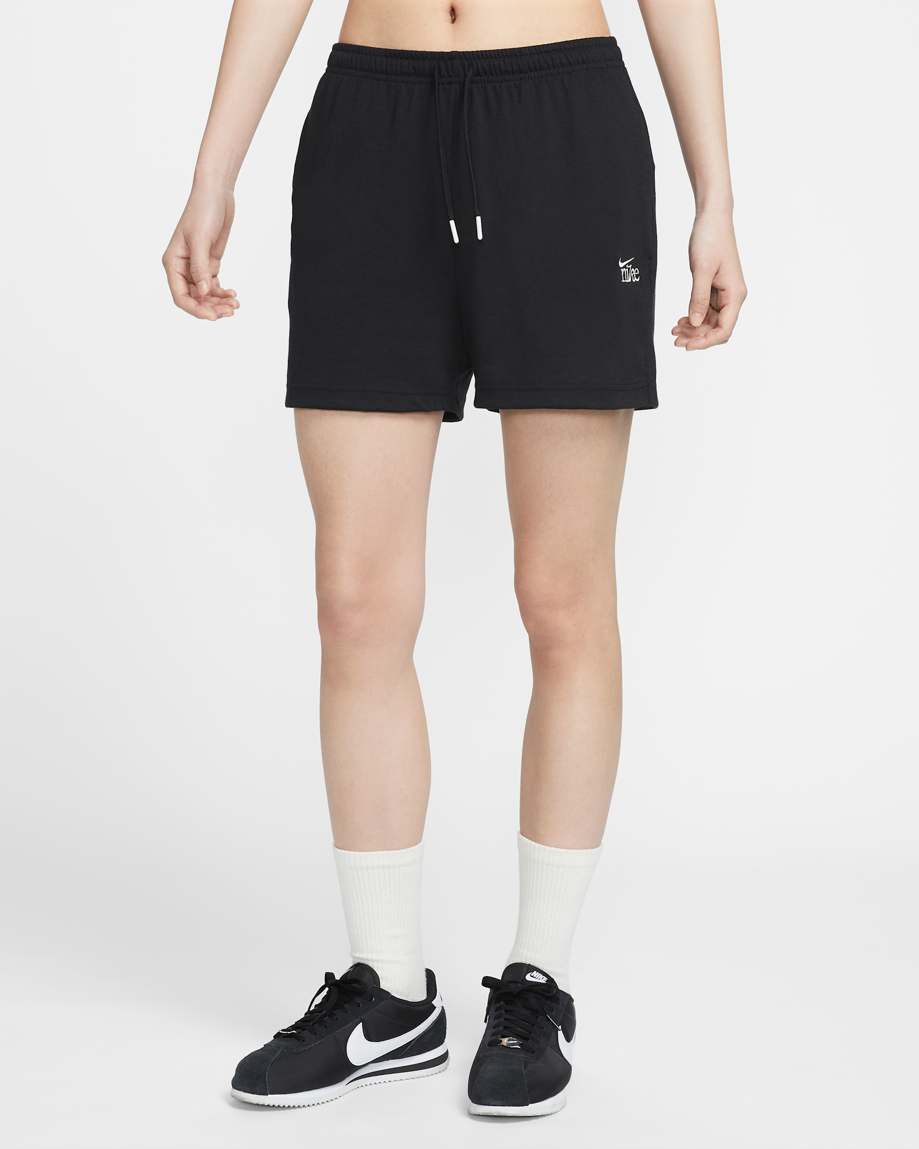 Nike Sportswear Chill Knit Women's High-Waisted Lightweight Shorts - Black/Chalk