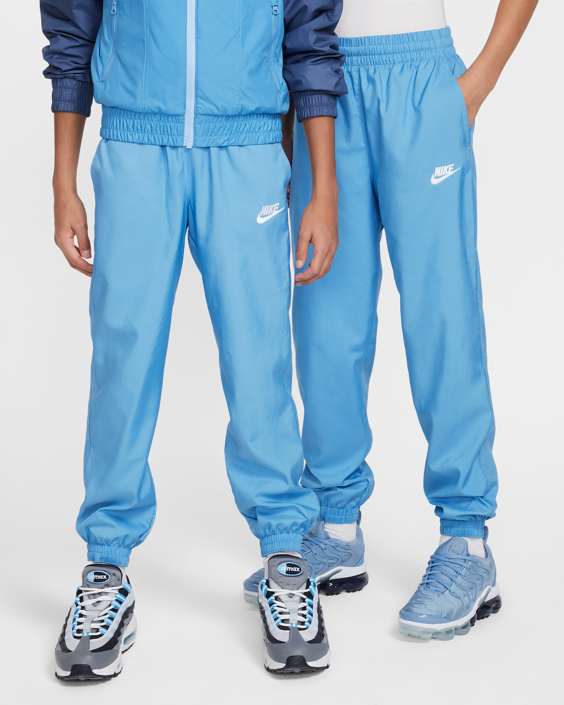 Nike Sportswear Club Big Kids' Woven Joggers - Blue Beyond/White