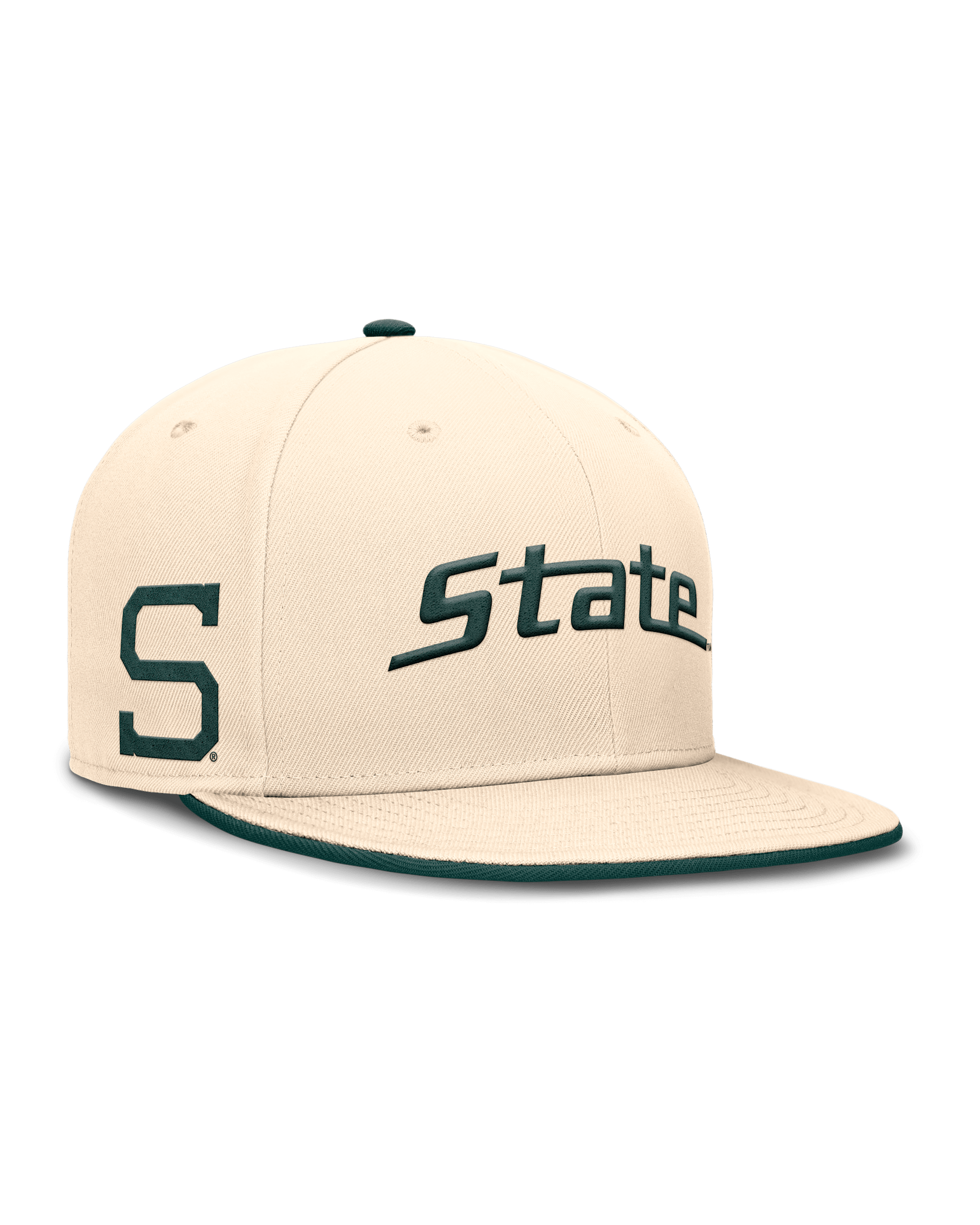 Michigan State Spartans Primetime True Men's Nike Dri-FIT College Fitted Hat - Natural