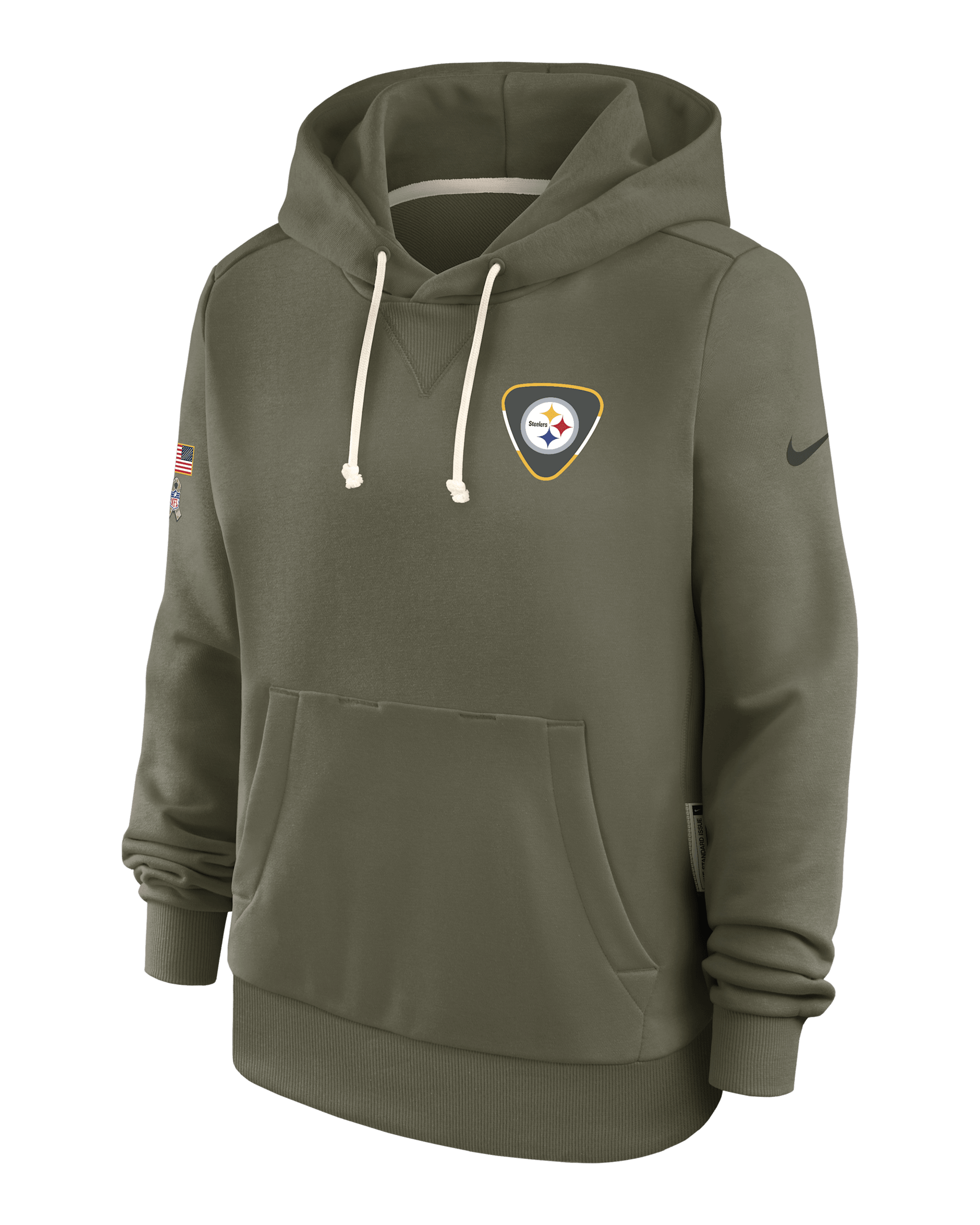 Pittsburgh Steelers Salute to Service Sideline Women's Nike Dri-FIT NFL Pullover Hoodie - Olive