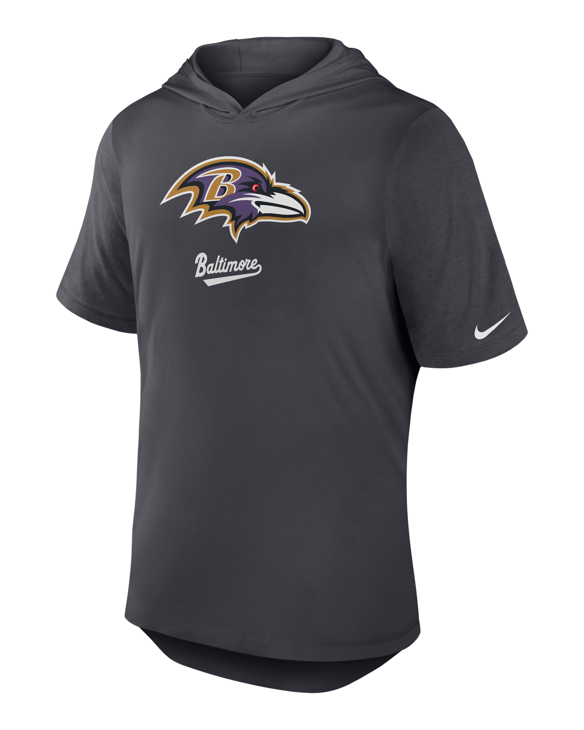 Baltimore Ravens Men's Nike Dri-FIT NFL Hooded T-Shirt - Anthracite