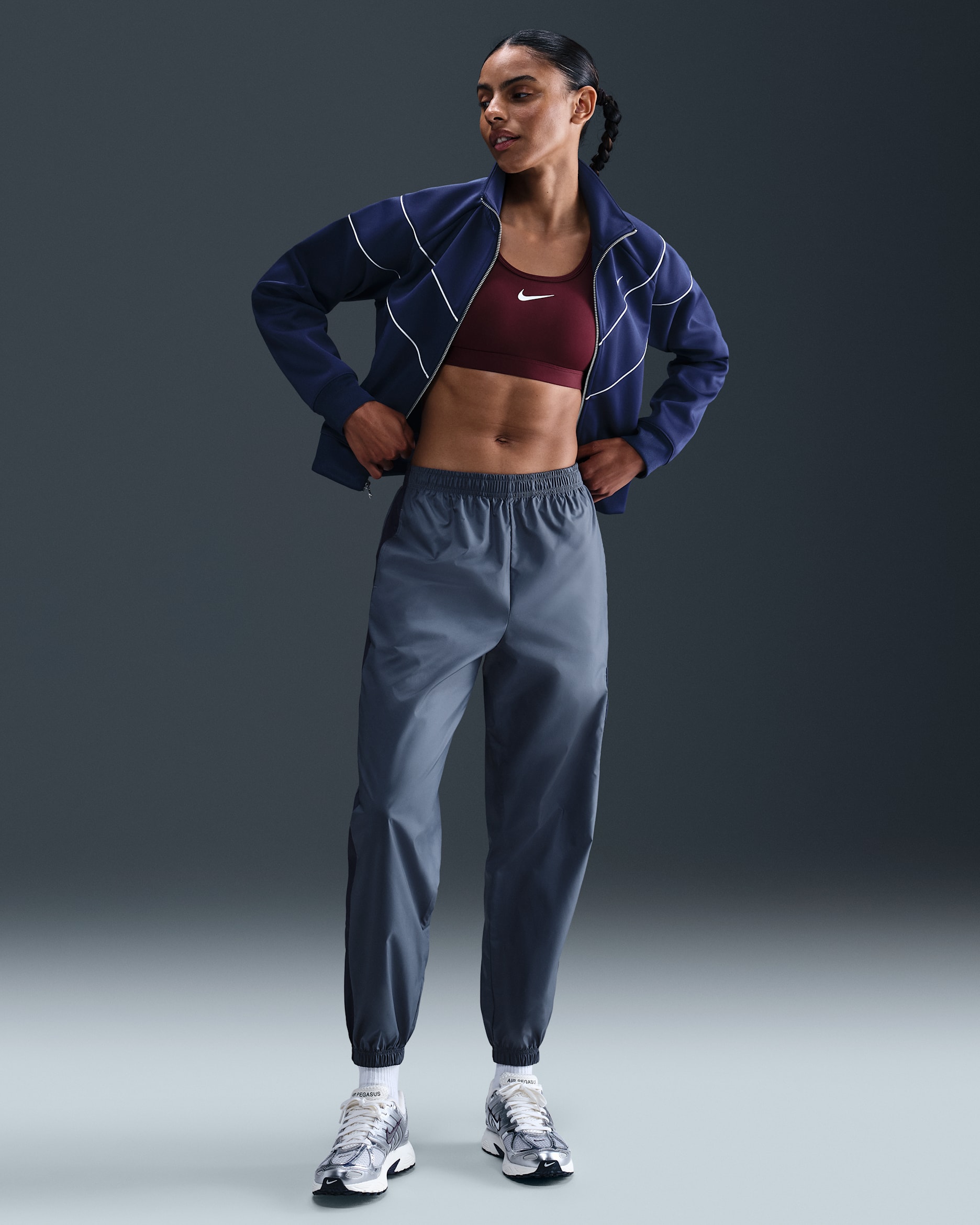 Atlético Madrid Essential Repel Women's Nike Football Woven Joggers - Diffused Blue/Binary Blue/Vibrant Yellow