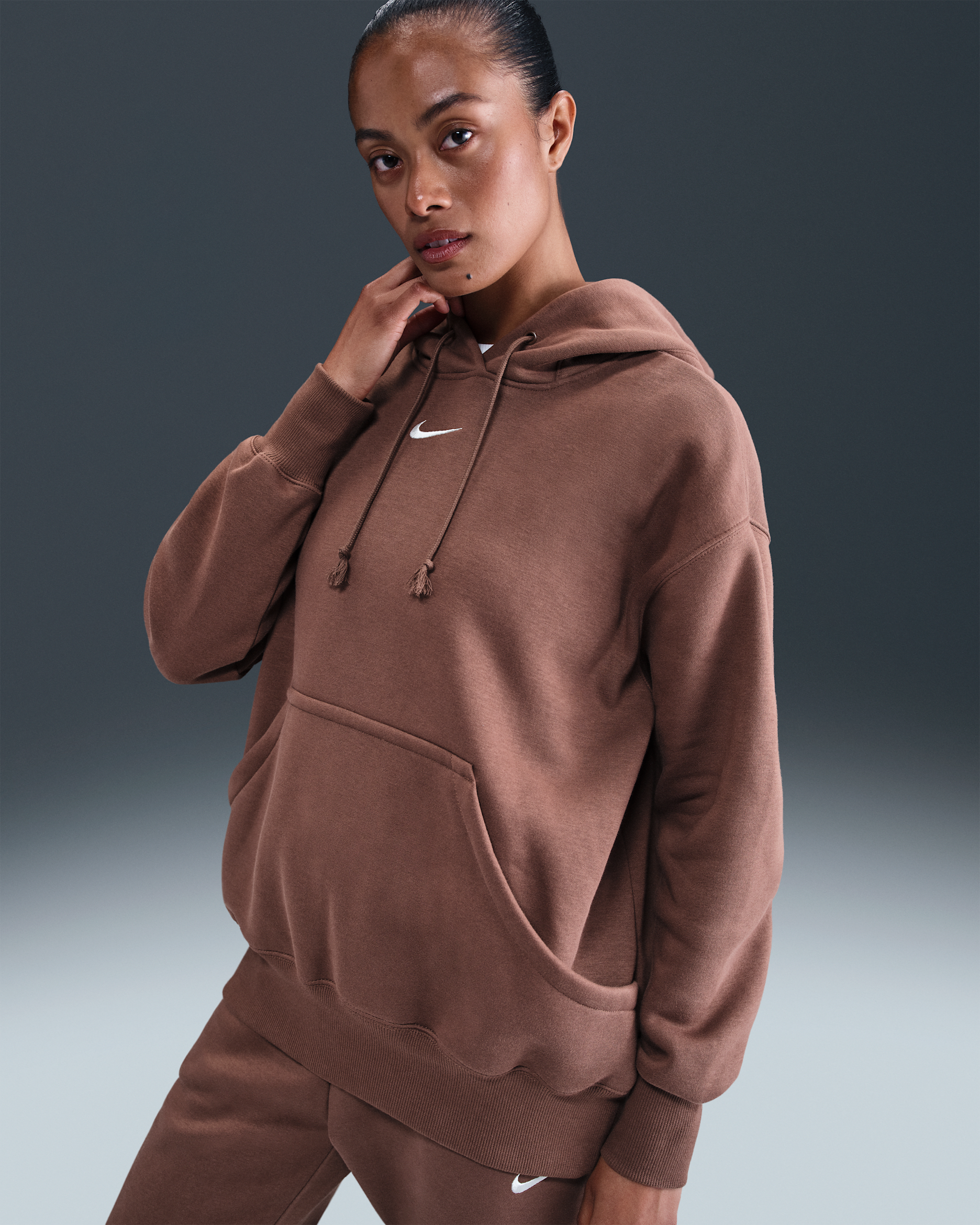 Nike Sportswear Phoenix Fleece Women's Oversized Pullover Hoodie - Fauna Brown/Sail