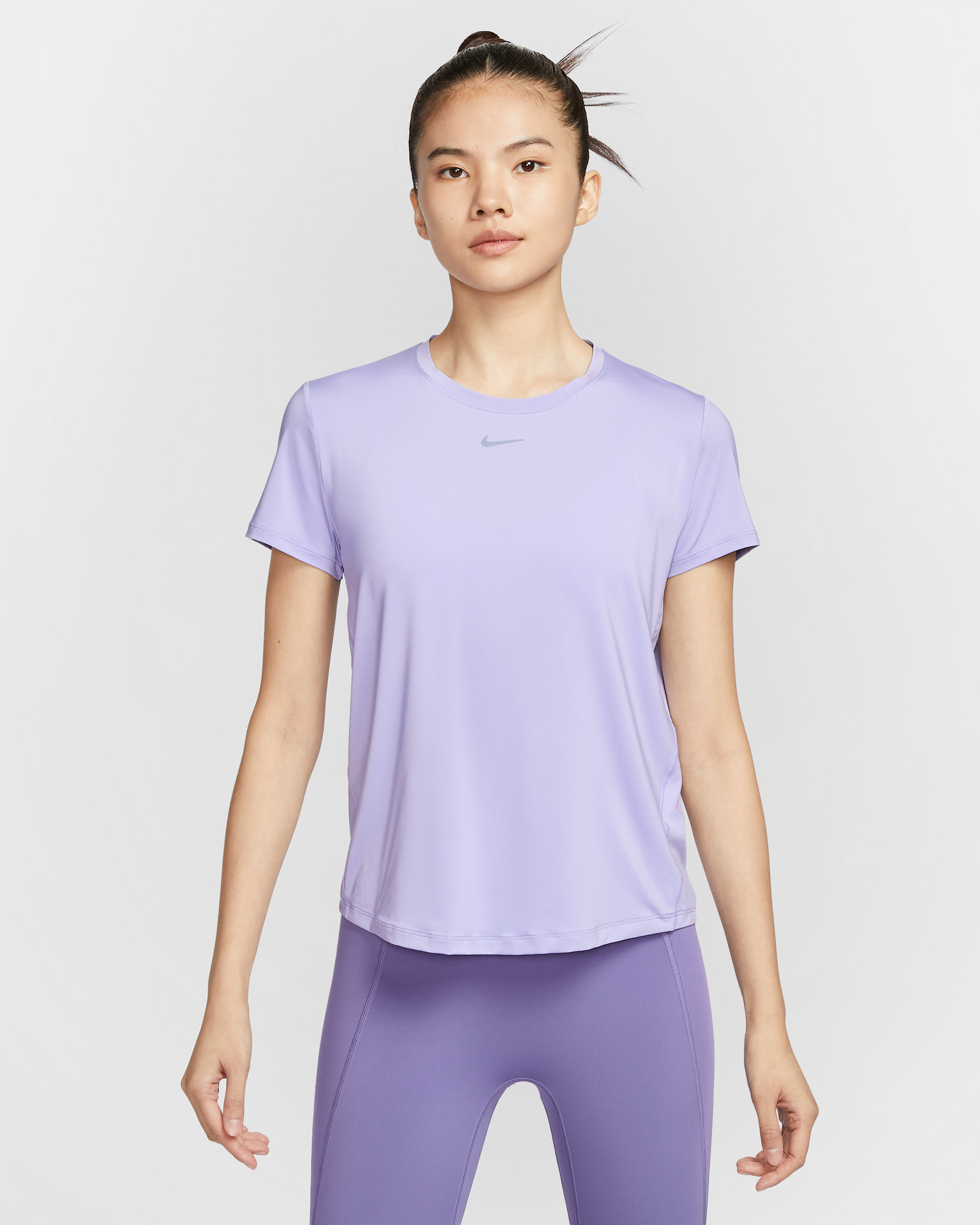 Nike One Classic Women's Dri-FIT Short-Sleeve Top - Lilac Ice/Black