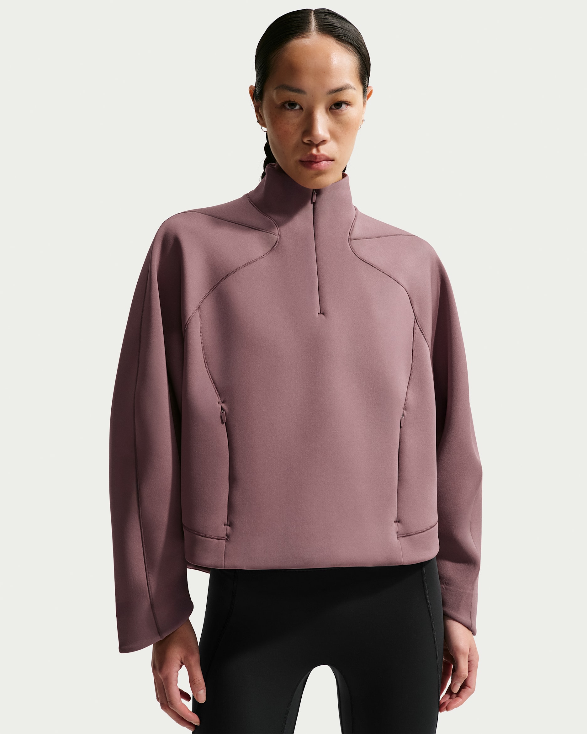 나이키 유니버사 여성 드라이 핏 쿼터집 탑 - 타투/타투/버건디 크러시