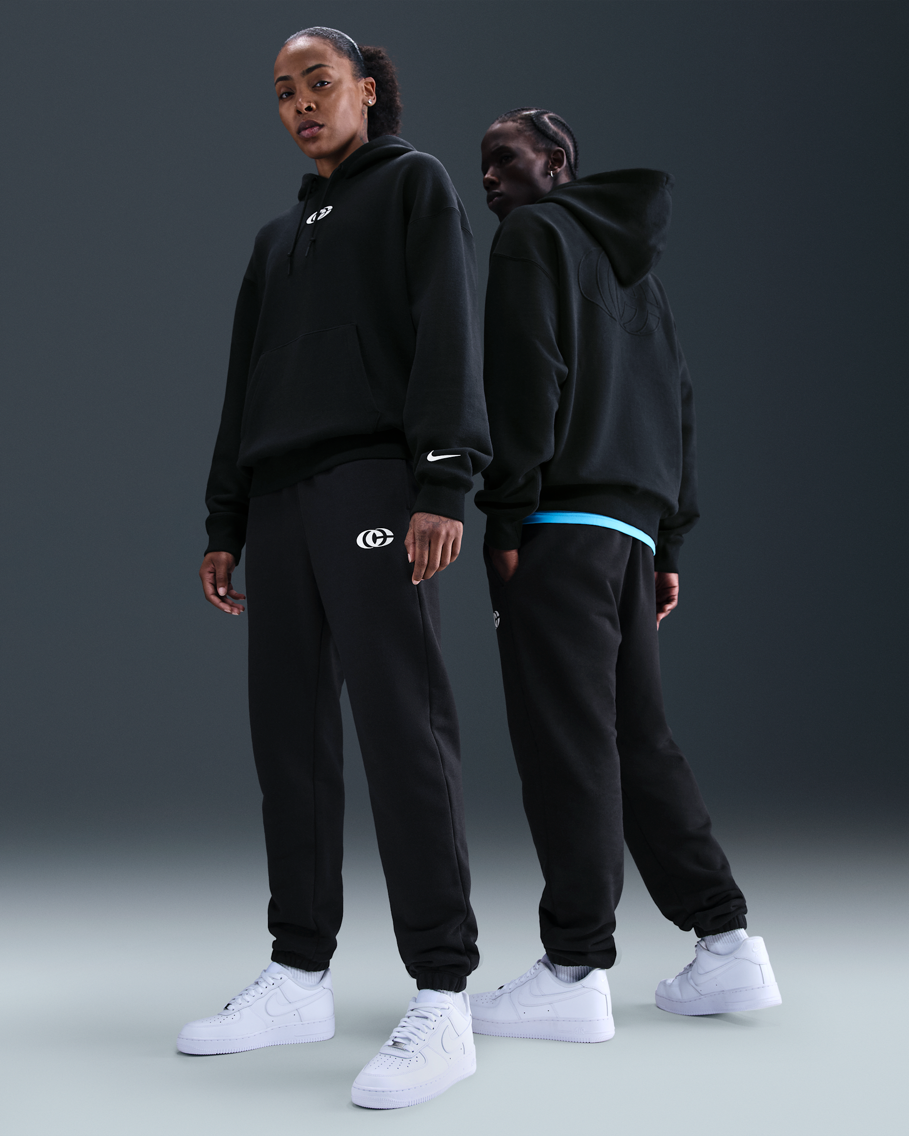 Caitlin Clark Nike Fleece Cuffed Basketball Pants - Black/Sail