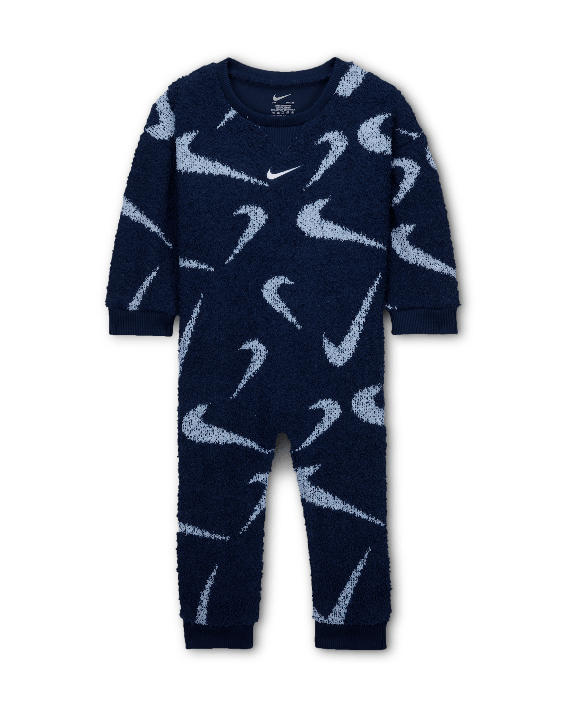 Mono de jacquard bouclé para bebé (12 a 24 meses) Nike - Azul marino medianoche