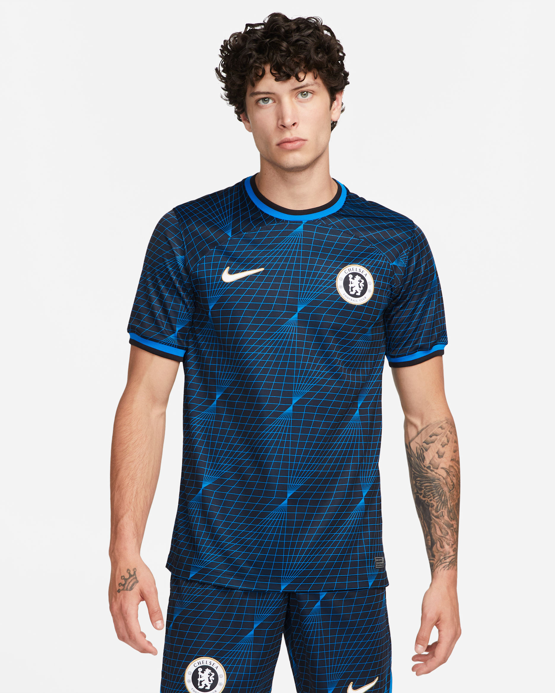 Chelsea F.C. 2023/24 Stadium Away Men's Nike Dri-FIT Football Shirt - Soar/Club Gold/White