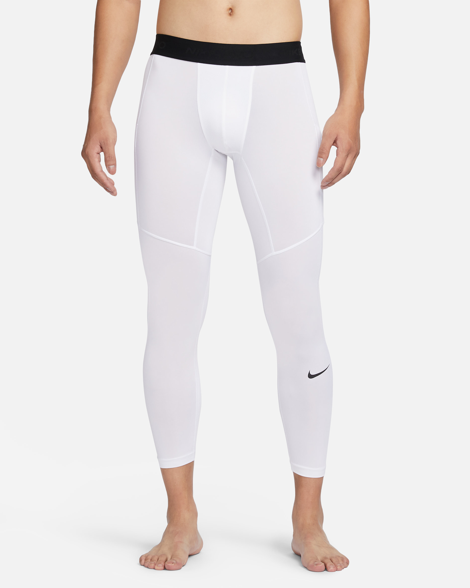ナイキ プロ メンズ Dri-FIT フィットネスタイツ - ホワイト/ブラック