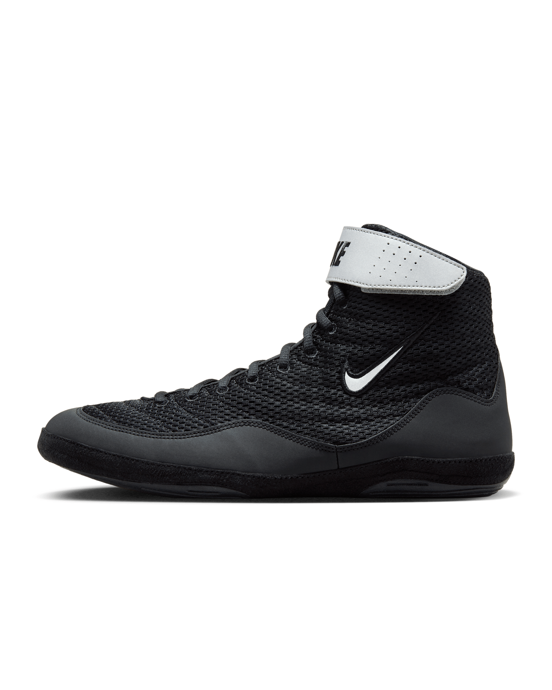 Tenis de lucha libre Nike Inflict - Negro/Blanco/Plata metalizado