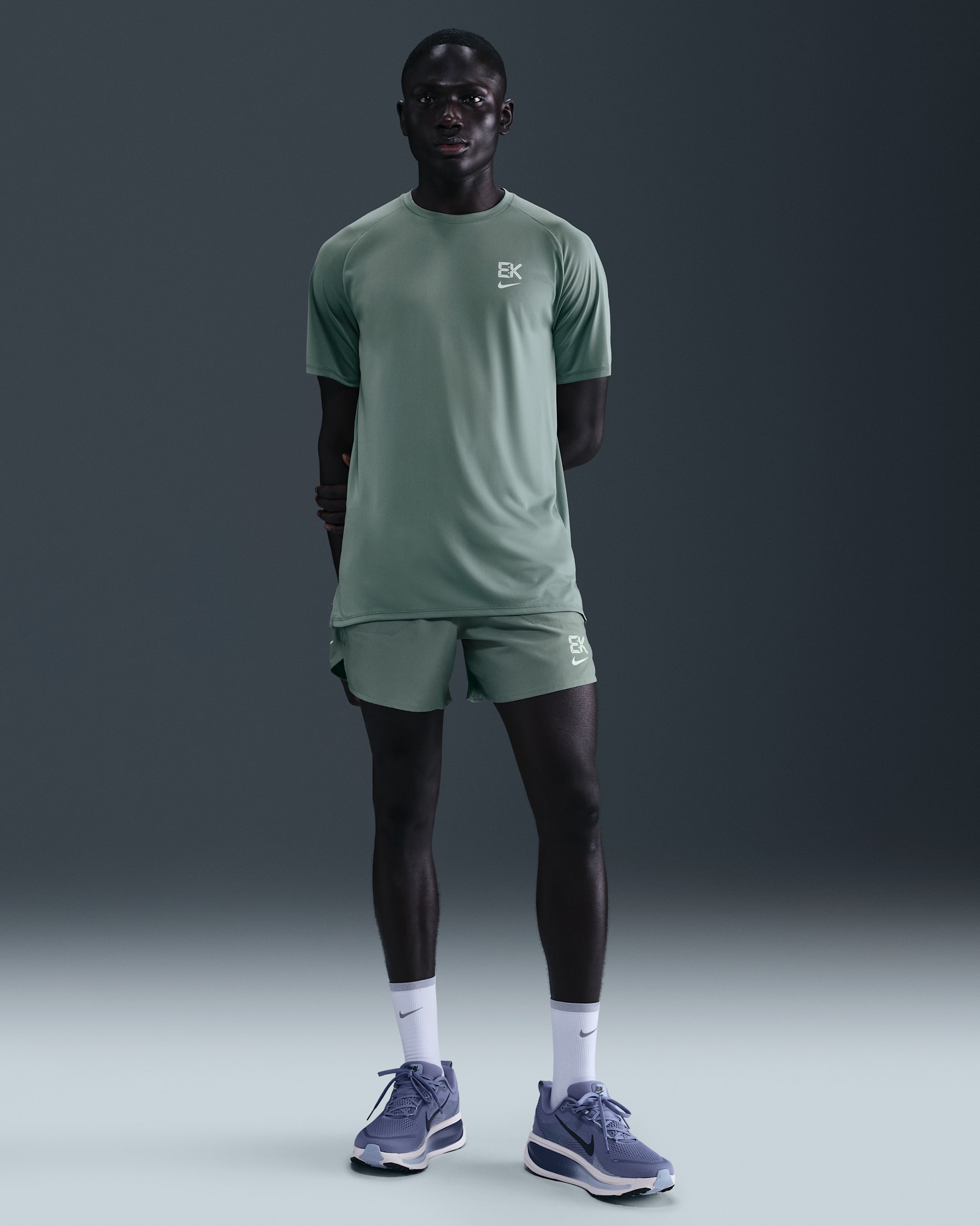 Nike Stride 'Eliud Kipchoge' Men's Dri-FIT 5" Brief-Lined Running Shorts - Clay Green/Seaweed