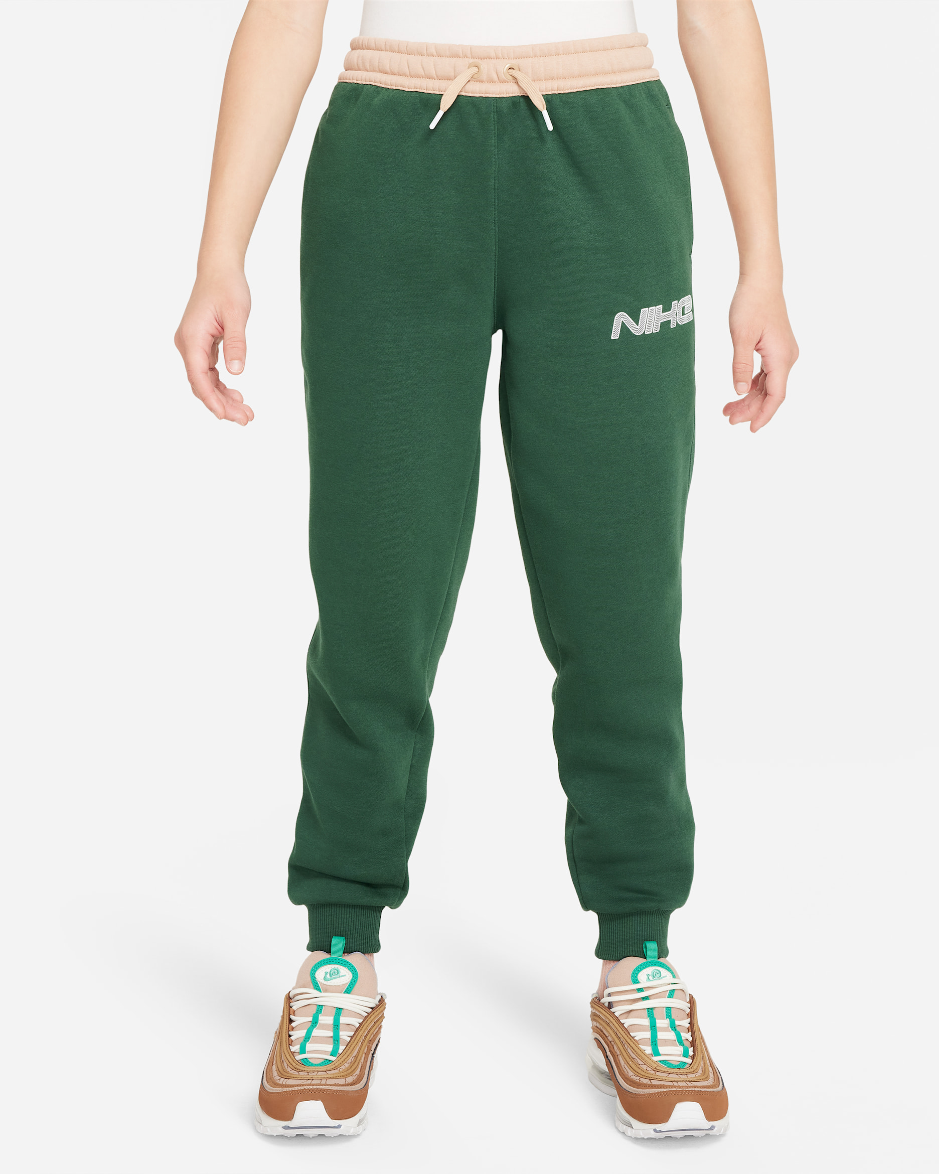 Nike Sportswear Amplify Big Kids' Joggers - Fir/Hemp/White