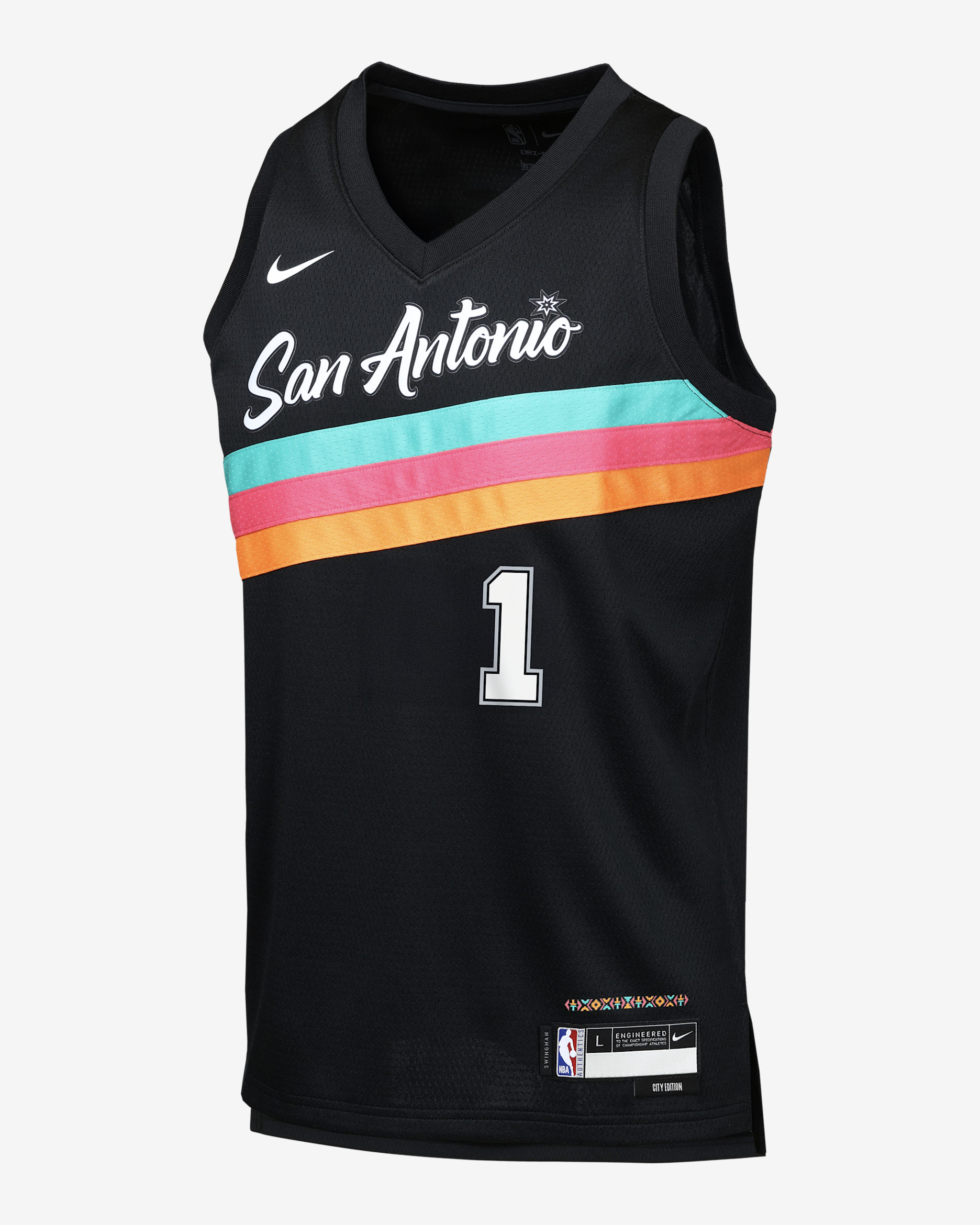 Jersey Nike de la NBA Swingman para niños talla grande Victor Wembanyama San Antonio Spurs City Edition - Negro