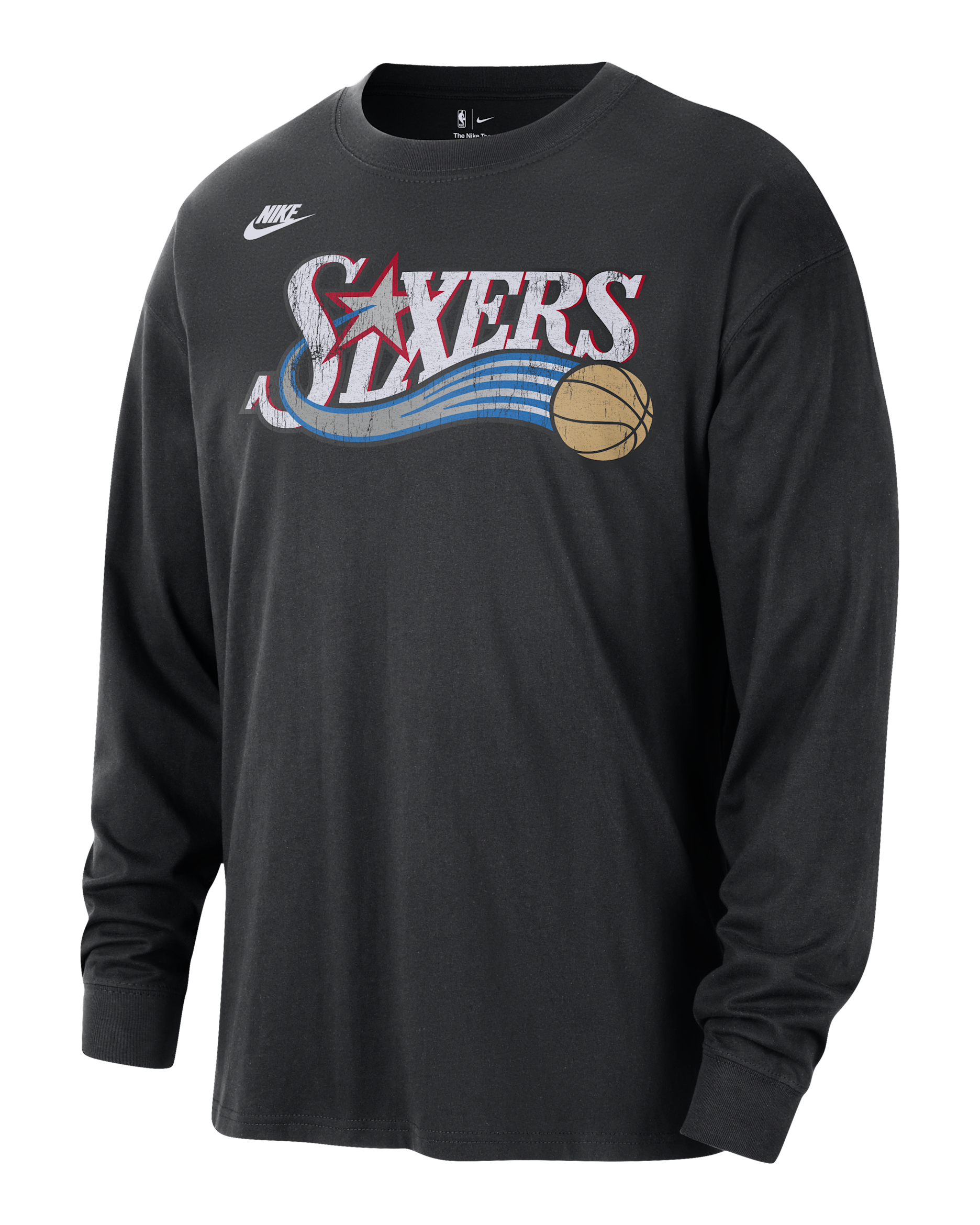 Philadelphia 76ers Essentials Hardwood Classics Men's Nike NBA Long-Sleeve T-Shirt - Black