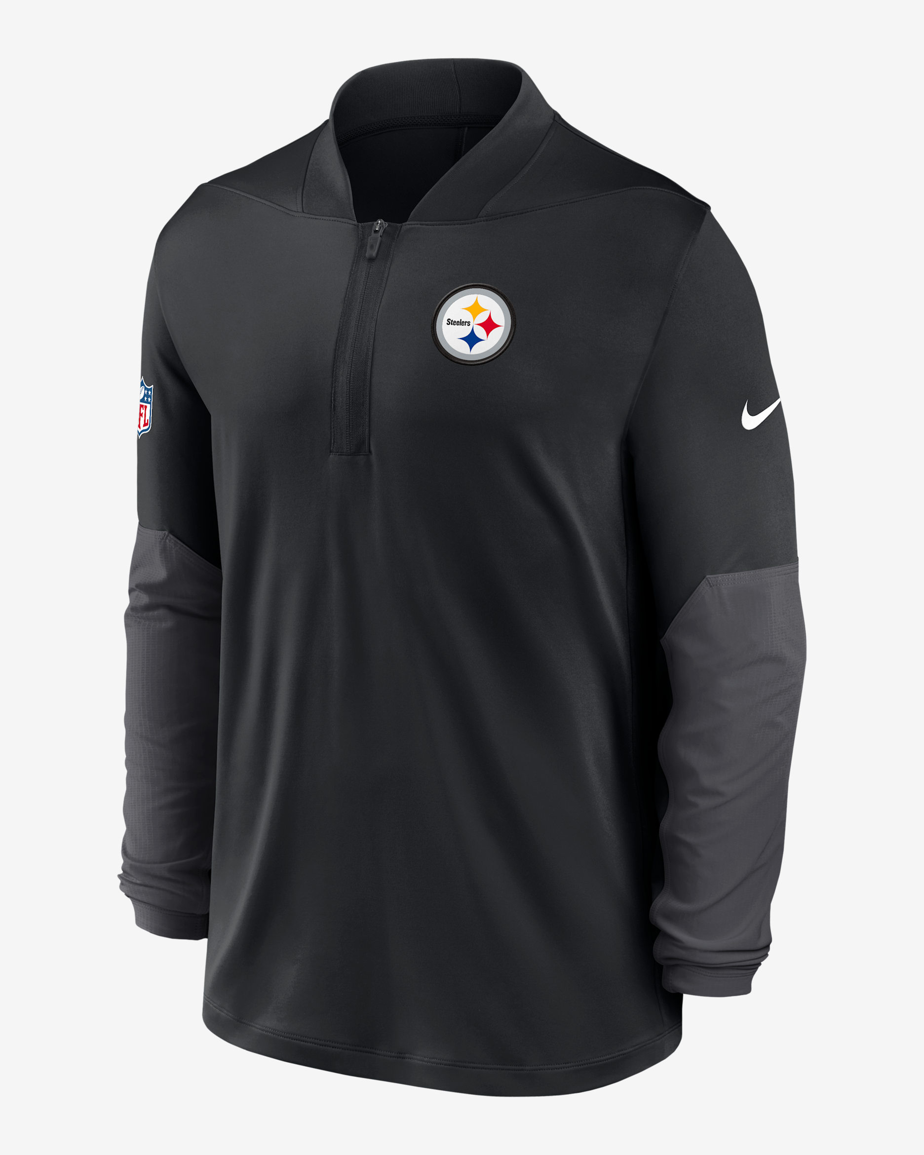 Pittsburgh Steelers Feel The Pressure Men's Nike Dri-FIT NFL 1/2-Zip Top - Black