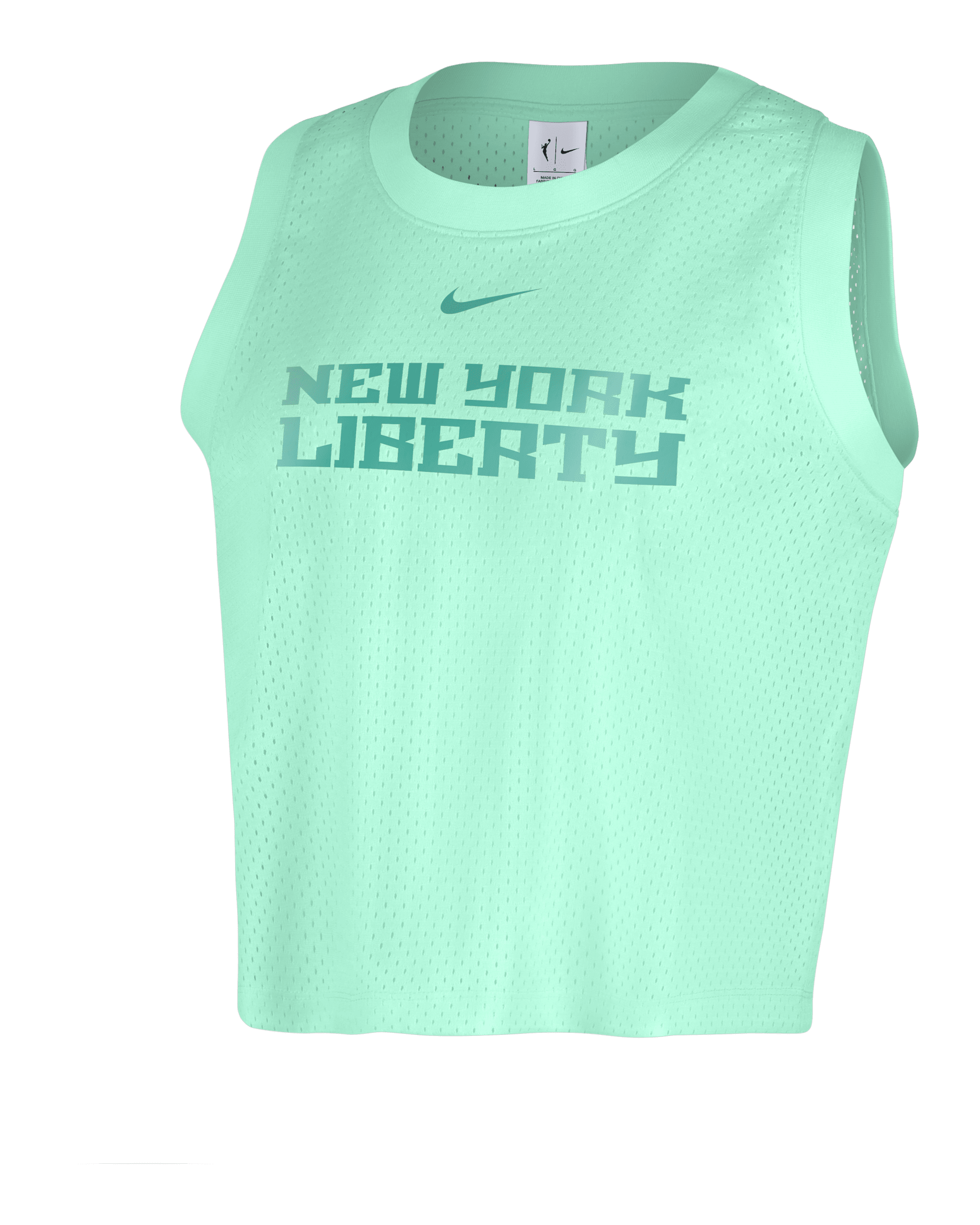 Camiseta de tirantes Nike de malla de la WNBA para mujer New York Liberty - Espuma menta/Menta