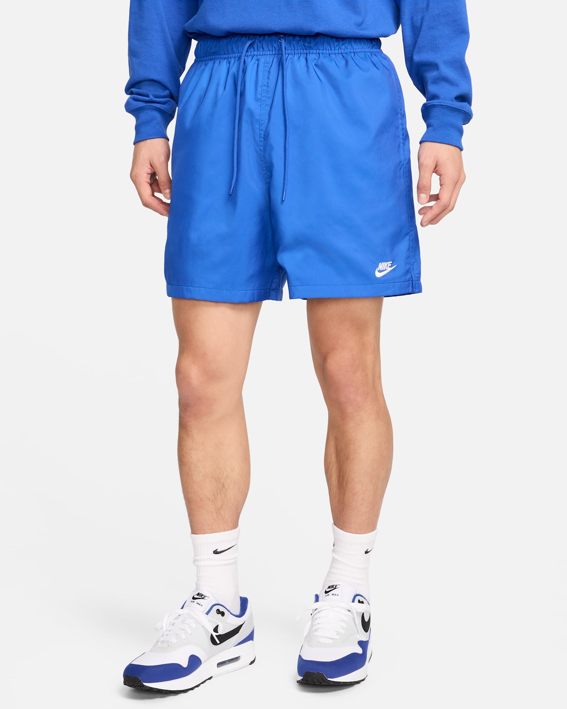 Nike Club Men's Woven Flow Shorts - Game Royal/White