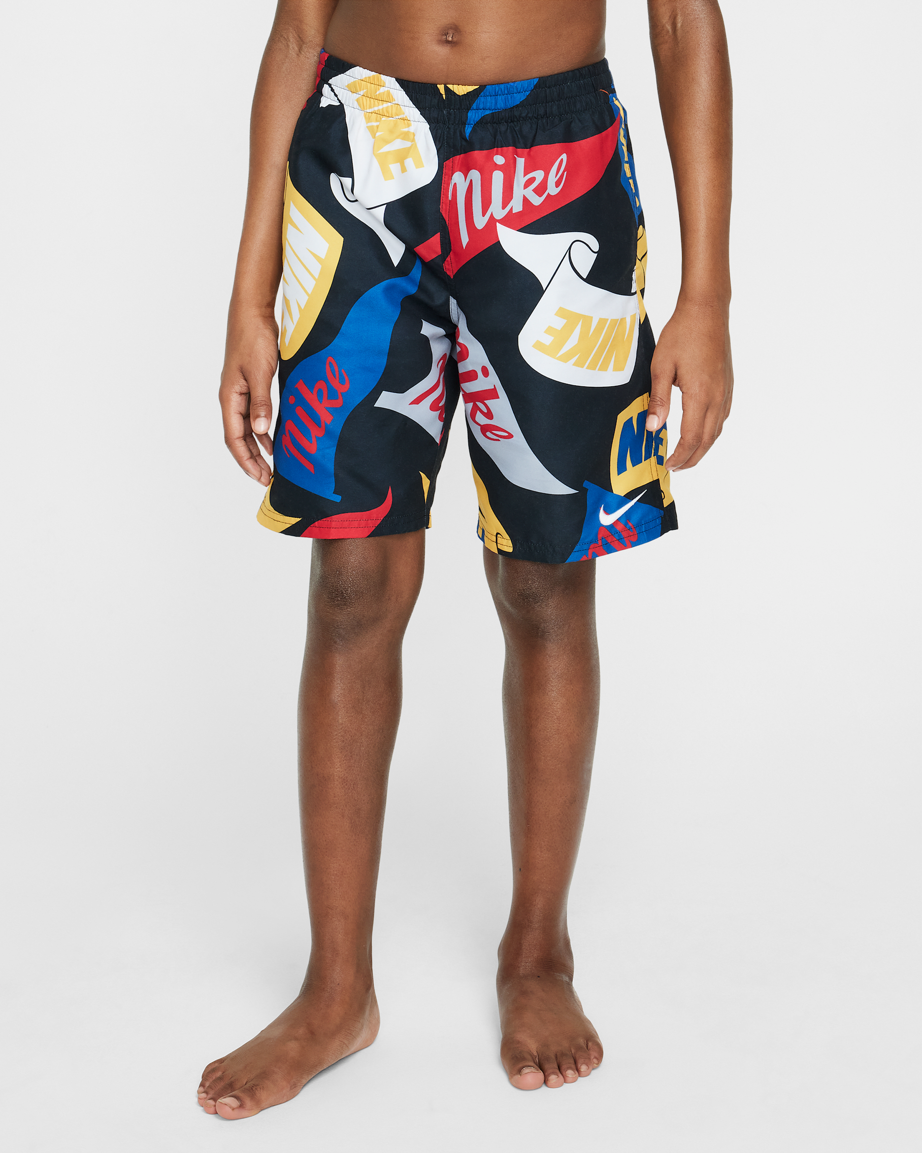 Traje de baño tipo short de voleibol con forro interior de 18 cm Nike Swim Breaker para niños talla grande - Negro
