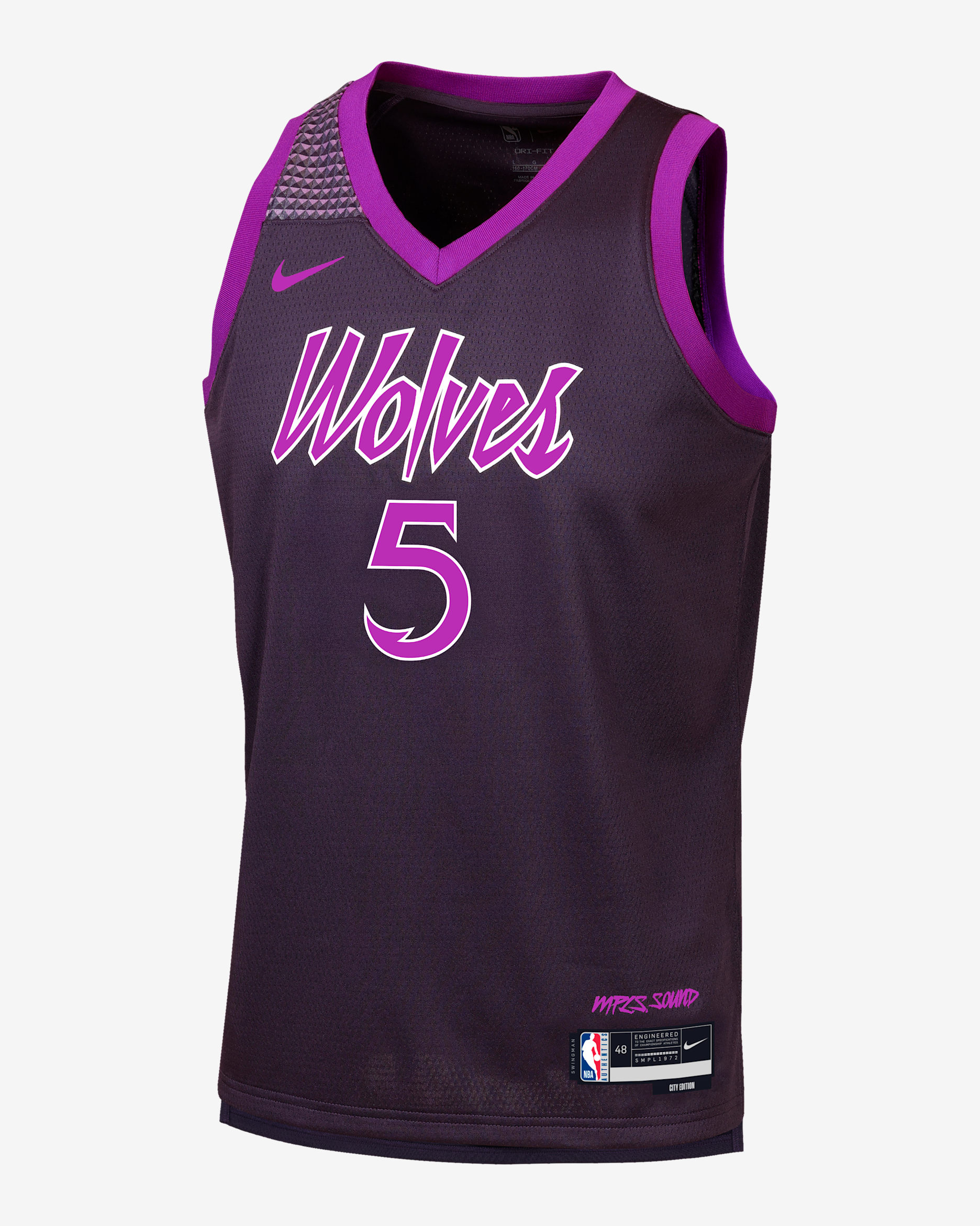 Jersey Nike de la NBA Swingman para niños talla grande de Anthony Edwards de los Minnesota Timberwolves City Edition - Morado