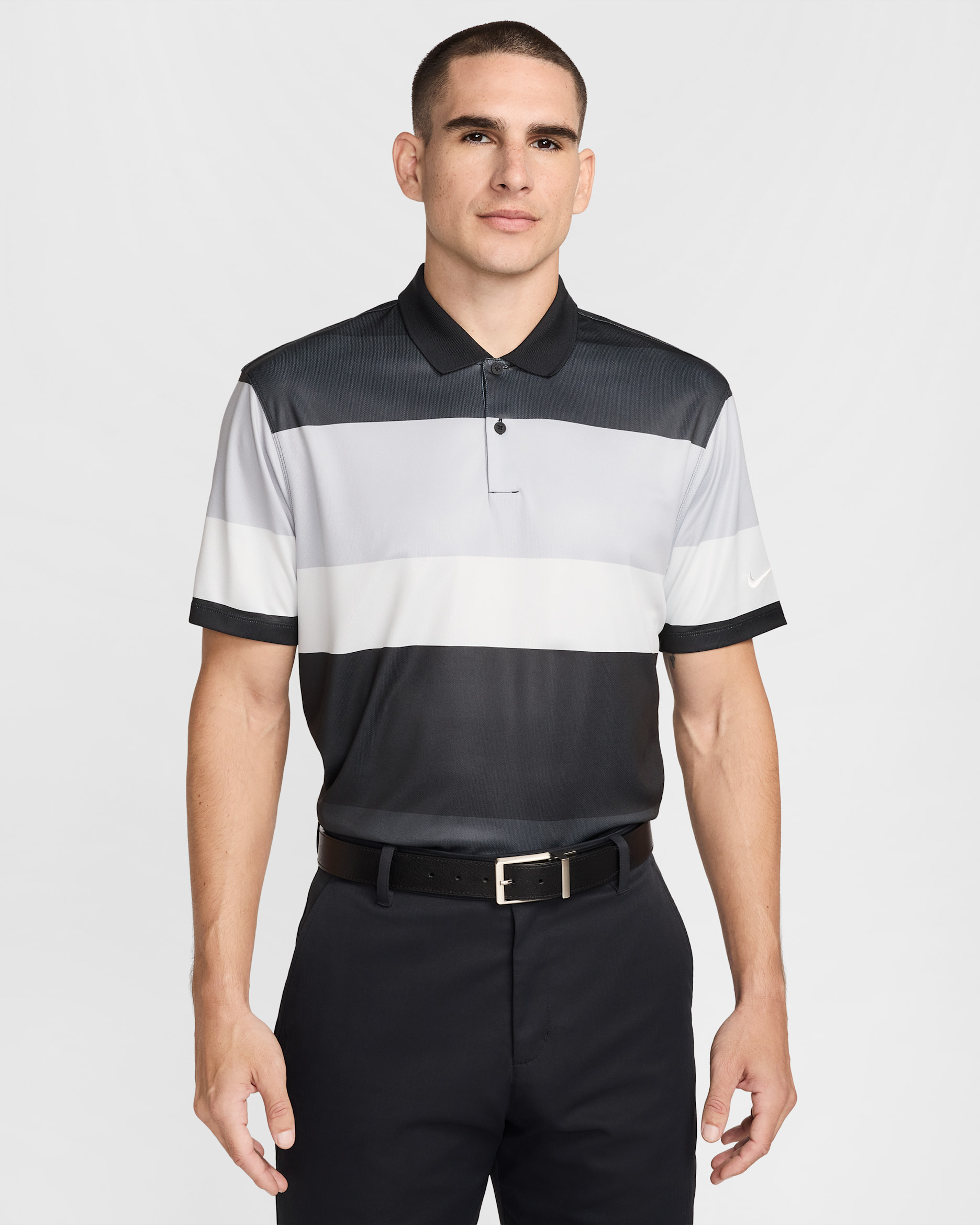 Nike Victory+ Men's Dri-FIT Golf Polo - Black/Black/White
