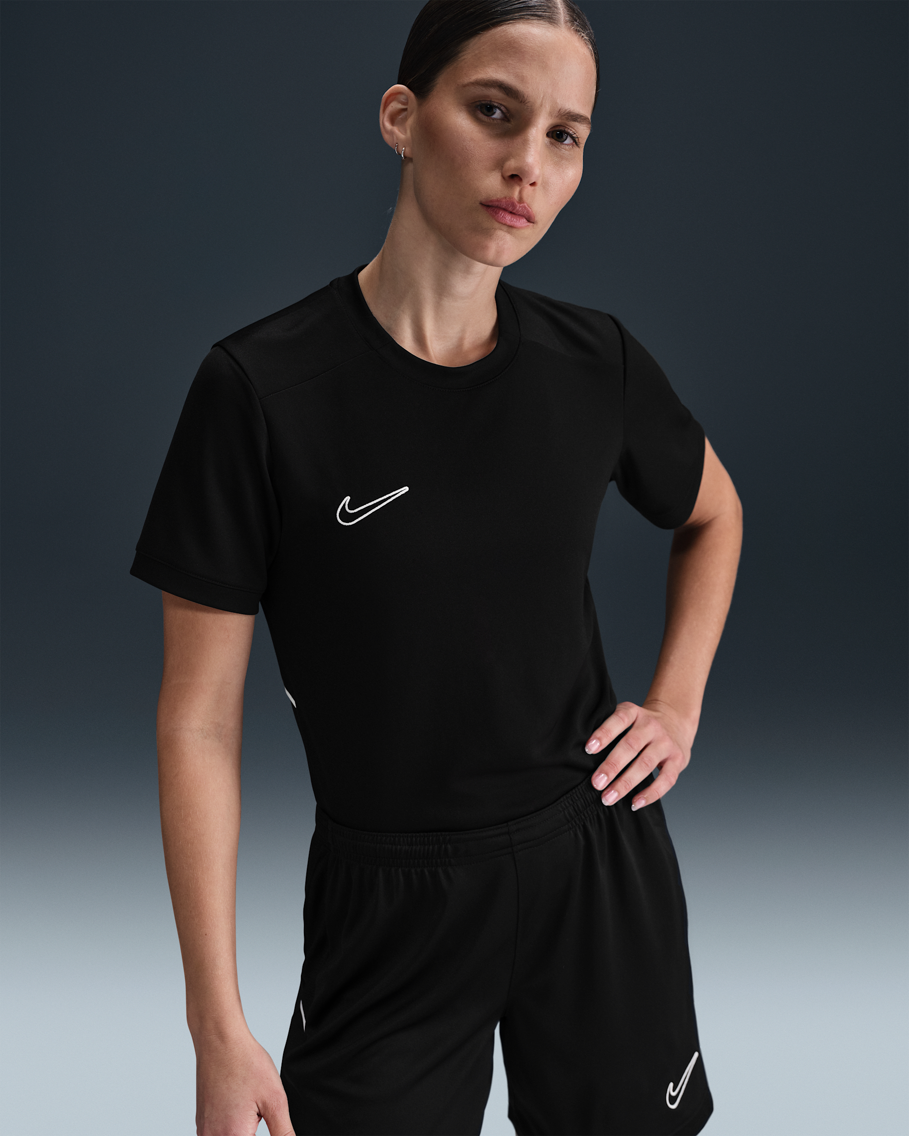 Nike Academy Women's Dri-FIT Football Top - Black/Black/White/White