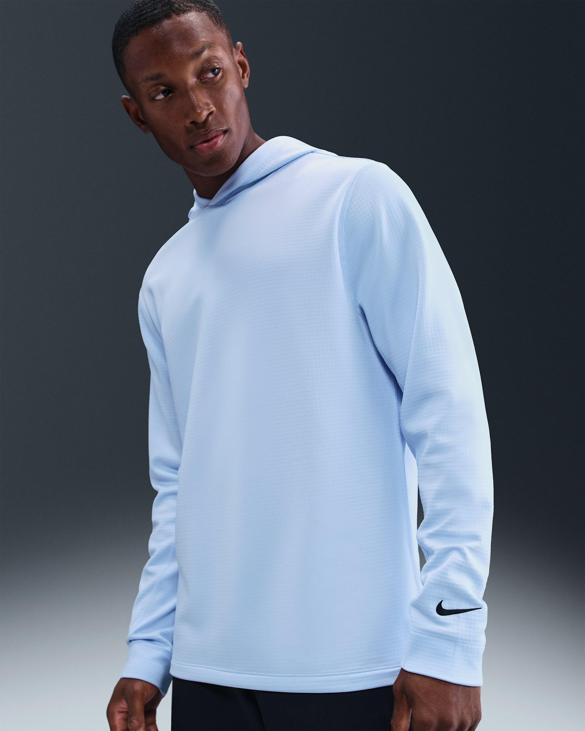 Nike Velocity Men's Therma-FIT Golf Hoodie - Hydrogen Blue/Black
